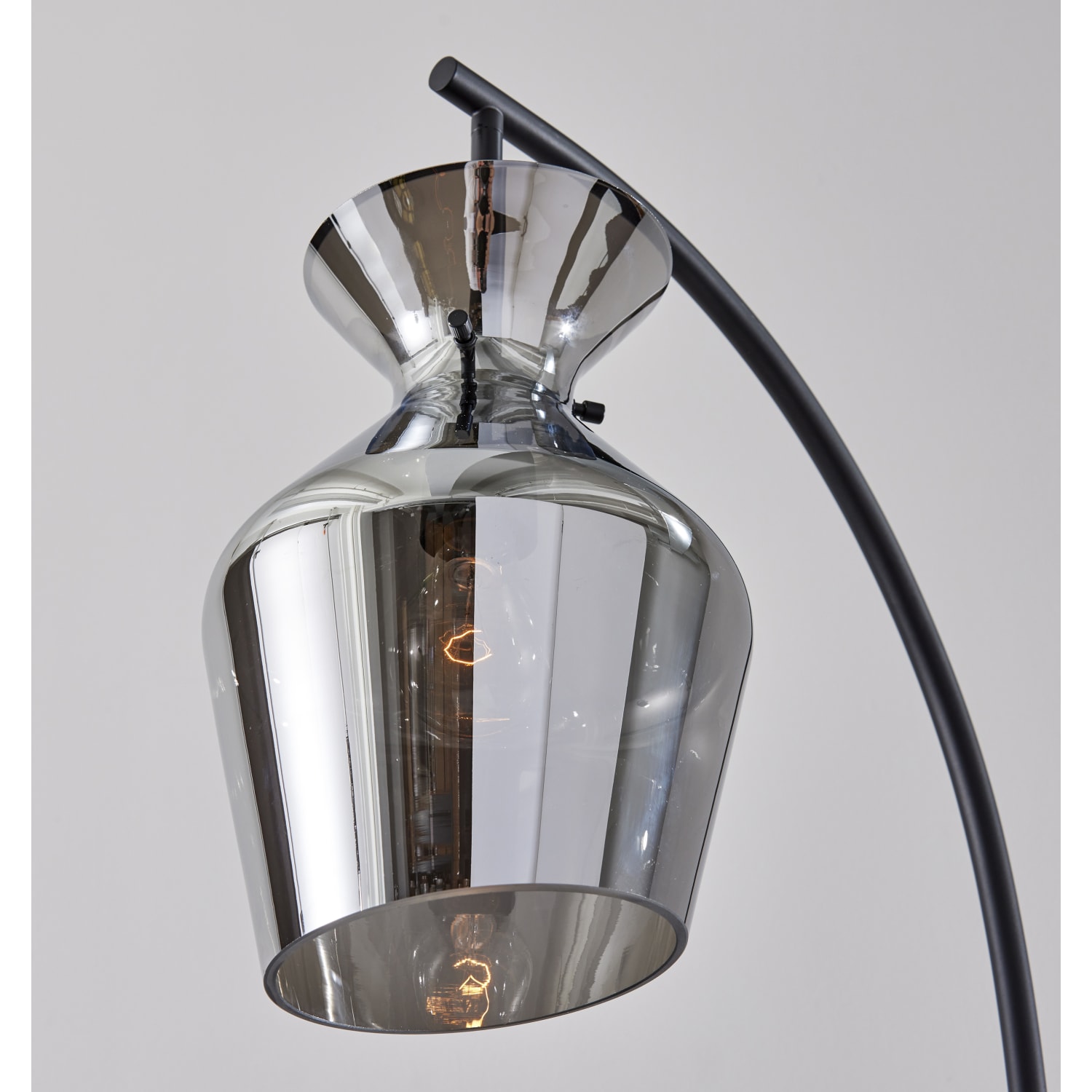 Adesso Tate Floor Lamp, 65inH, Mirrored Smoked Glass Shade/Black Base - Image 5