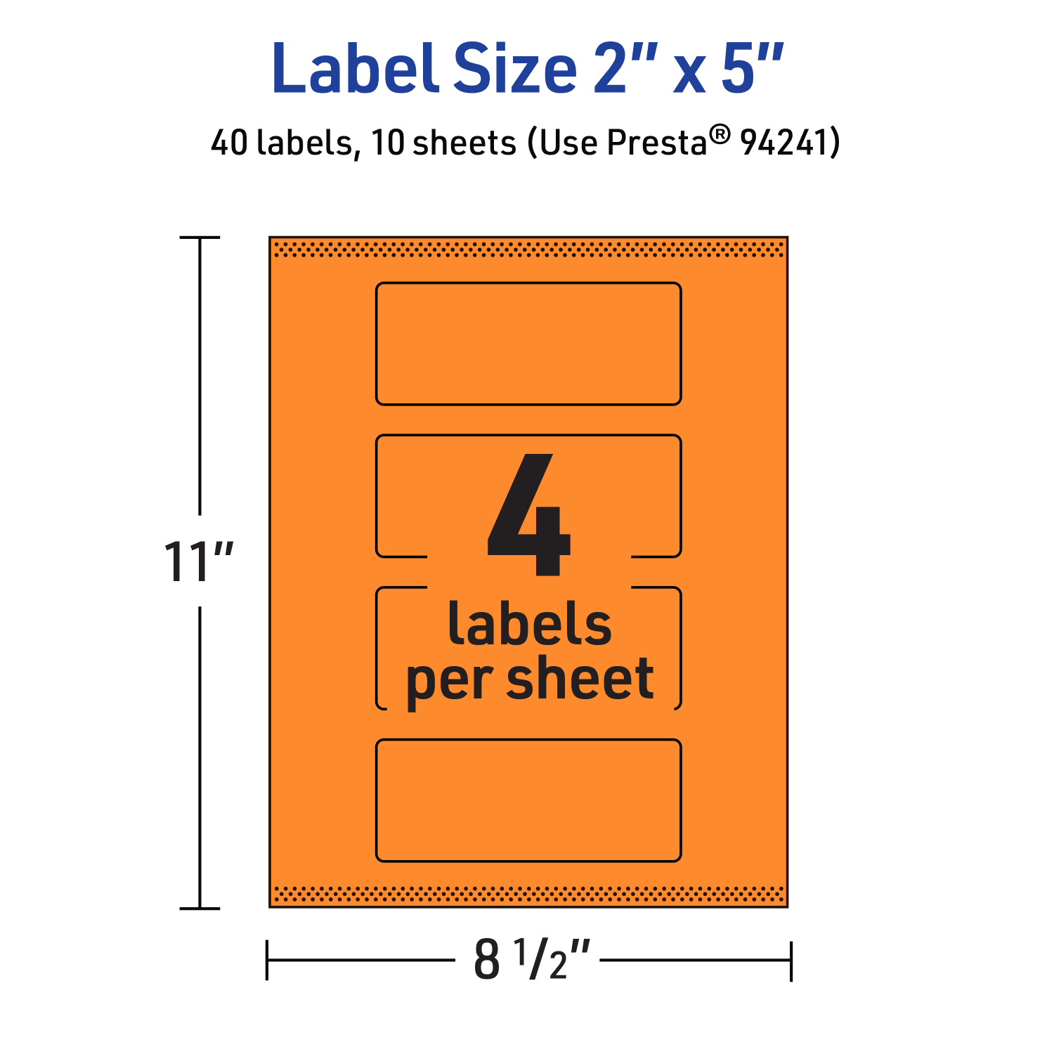 Avery Print-To-The-Edge Labels With Sure Feed Technology, 94241-BOP10, Rectangle, 2in x 5in, Matte Bright Orange, Pack of 40 - Image 6