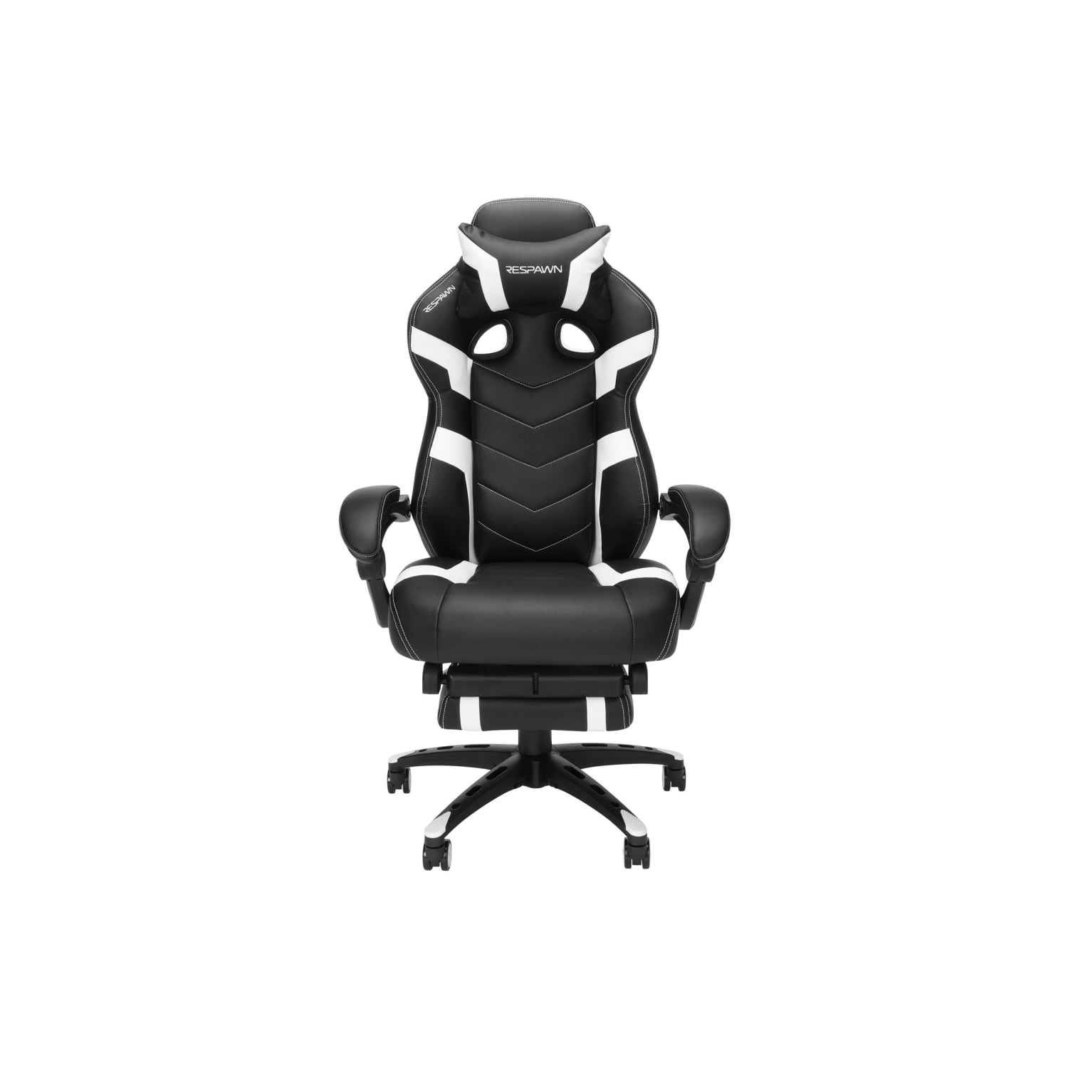 RESPAWN 110 Pro Gaming Chair With Footrest  Headrest Pillow White RSP110V2WHT PopularChairscom