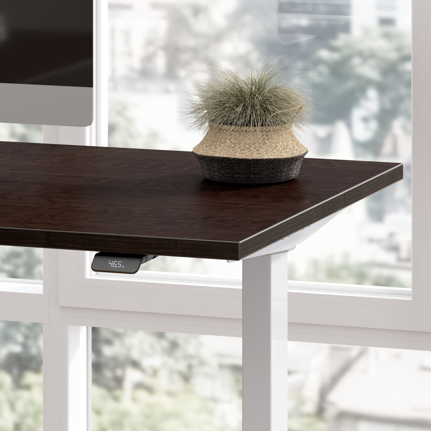 Move 40 Series by Bush Business Furniture Electric Height-Adjustable Standing Desk, 72in x 30in, Mocha Cherry/Cool Gray Metallic, Standard Delivery - Image 5