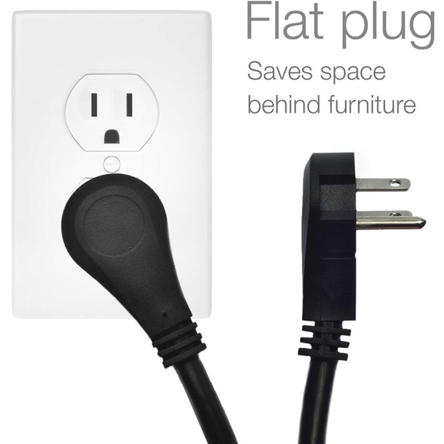 Digital Energy World 6-Outlet Surge Protector Power Strip (Black, 15-Foot Cord) - 6 x AC Power - 1875 VA - 350 J - 120 V AC Input - Image 6
