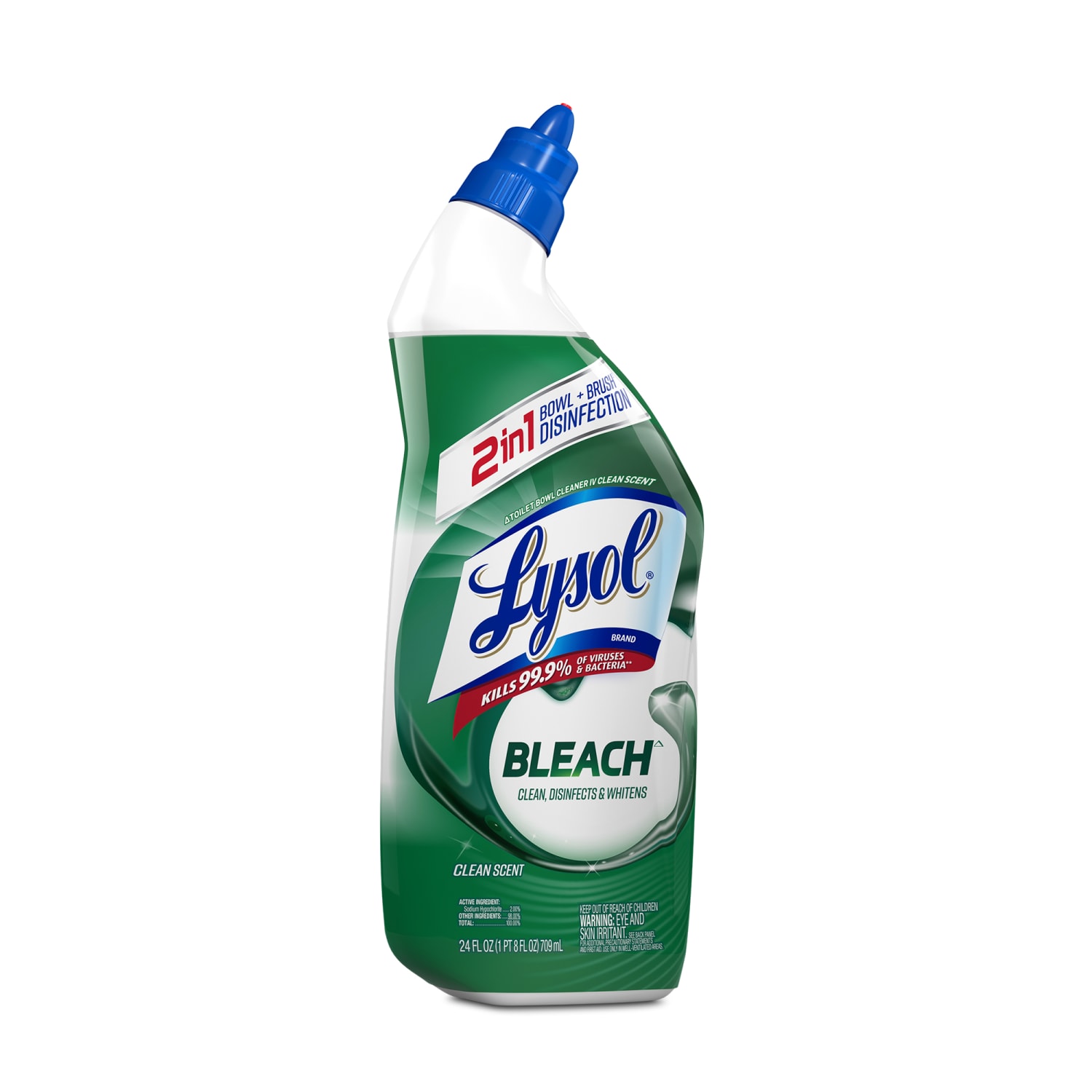 Lysol Bleach Toilet Bowl Cleaner - 24 fl oz (0.8 quart)Bottle - 2 / Pack - Blue - Image 3