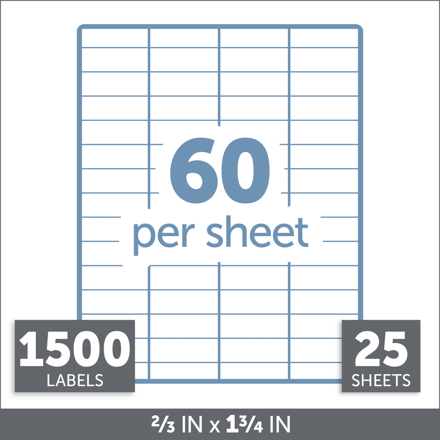 Office Depot Brand Inkjet/Laser Return Address Labels, Rectangle, 2/3in x 1 3/4in, White, Pack Of 1,500 - Image 4