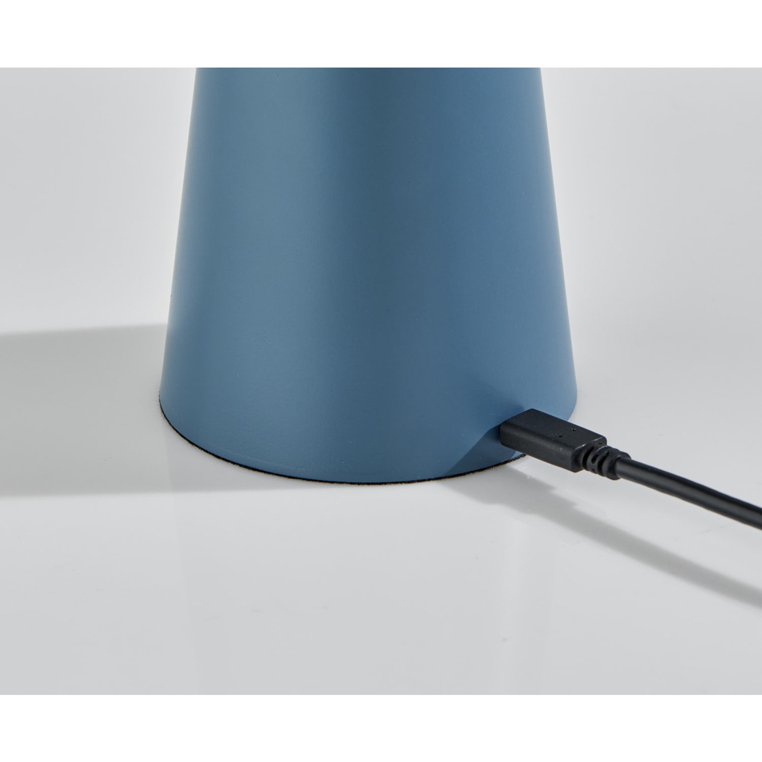 Adesso Jacky Cordless LED Indoor/Outdoor Table Lamp, 12-1/2inH, White Shade/Dusty Blue Base - Image 4