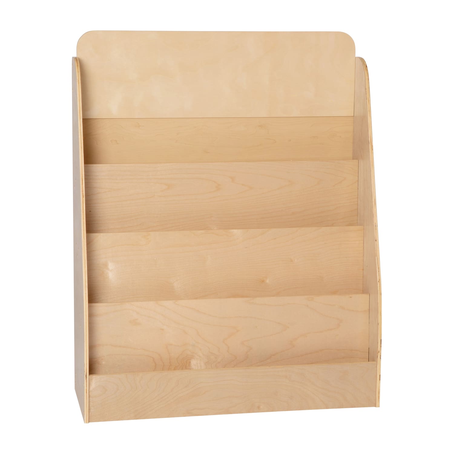 Flash Furniture 4-Shelf Wooden Book & Magazine Display Stand, 39-7/16inH x 31-1/2inW x 11-3/4inD, Natural - Image 3