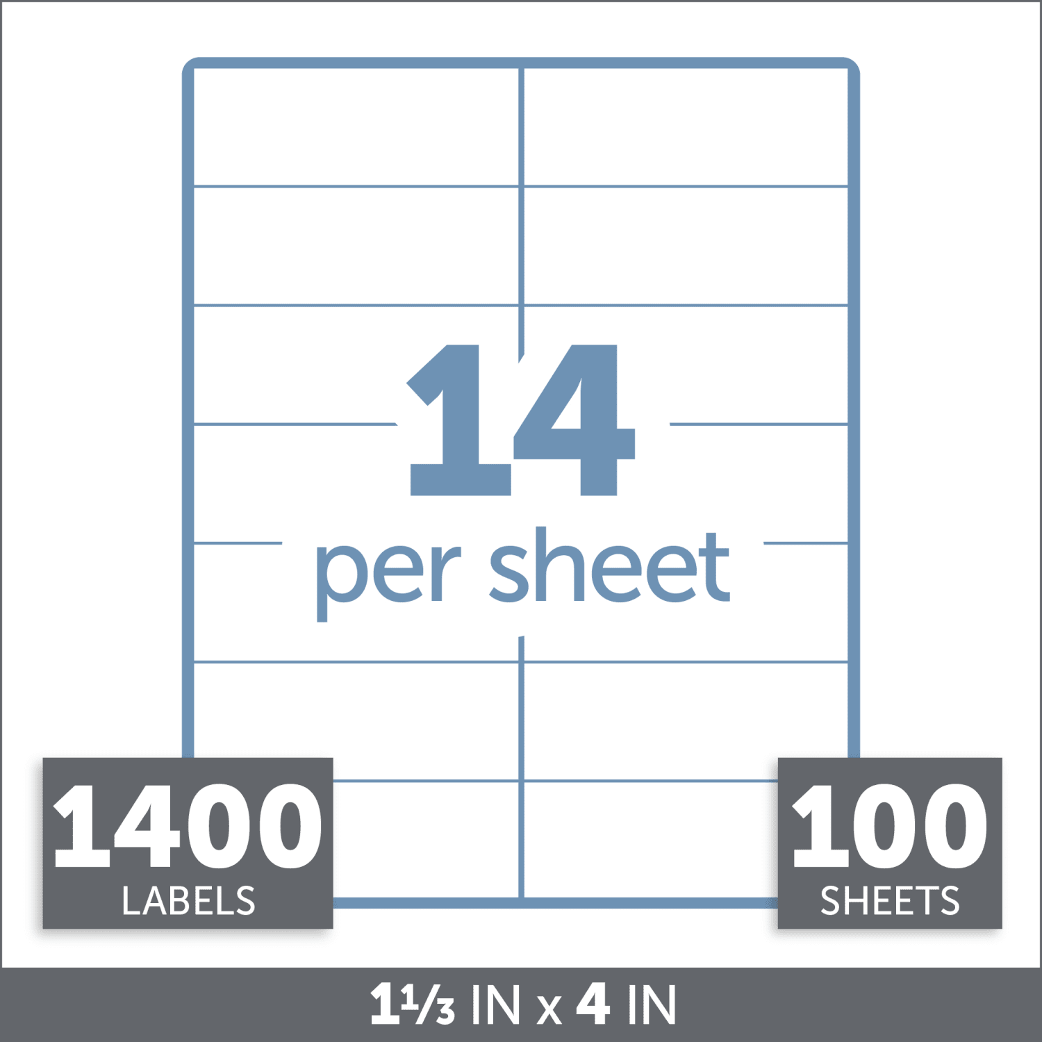 Office Depot Brand Inkjet/Laser Address Labels, Rectangle, 1 1/3in x 4in, White, Pack Of 1,400 - Image 4