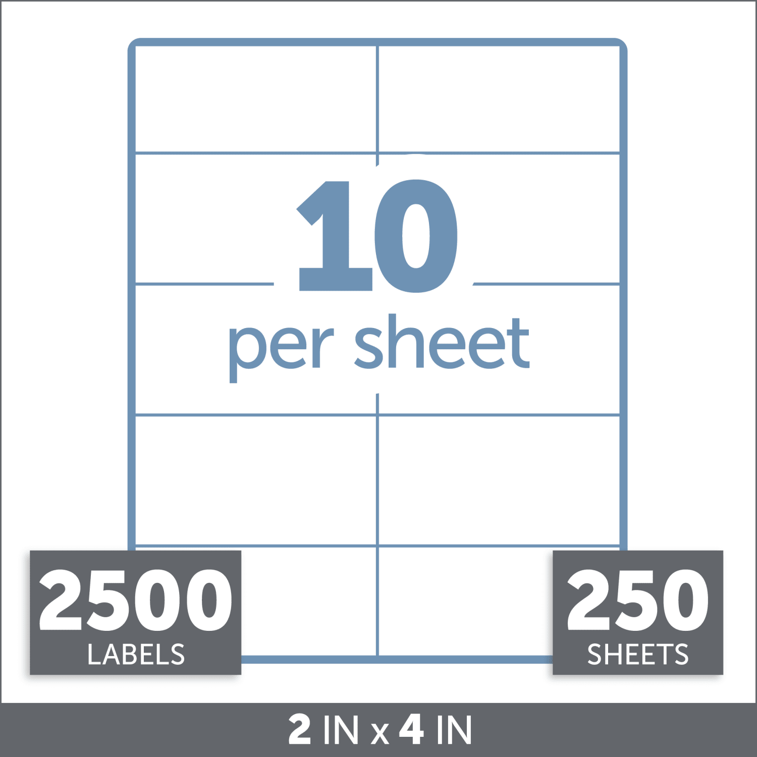 Office Depot Brand Inkjet/Laser Shipping Labels, Rectangle, 2in x 4in, White, Pack Of 2500 - Image 4