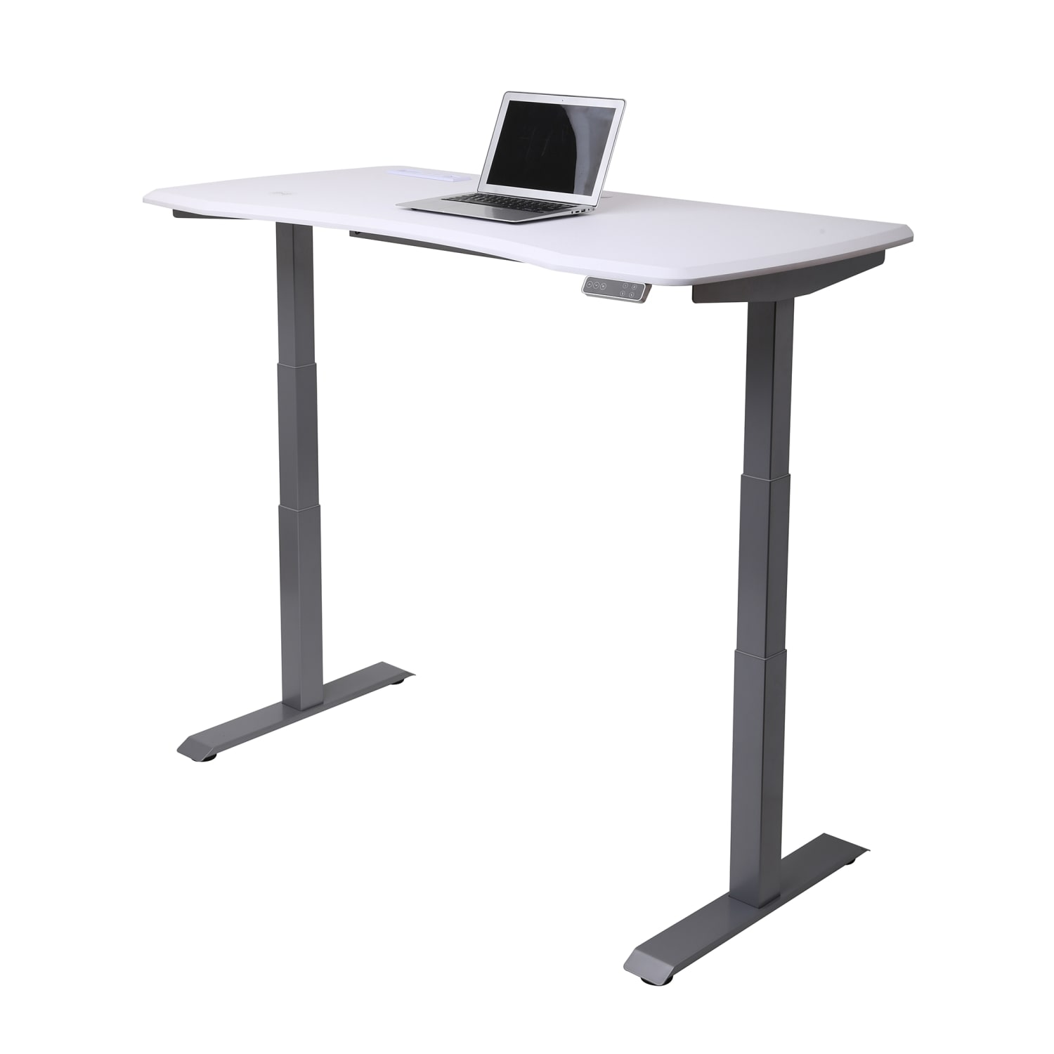 WorkPro Electric 60inW Height-Adjustable Standing Desk with Wireless Charging, White - Image 4