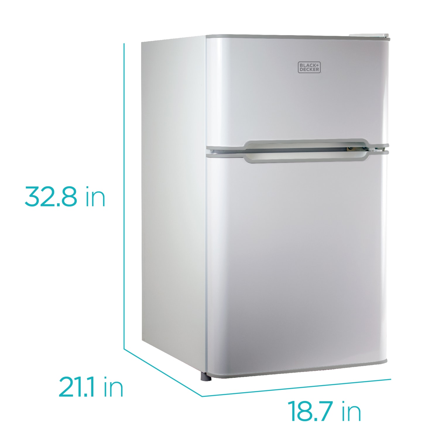 Black+Decker 3.1 Cu. Ft. 2-Door Refrigerator With True Freezer, White - Image 3