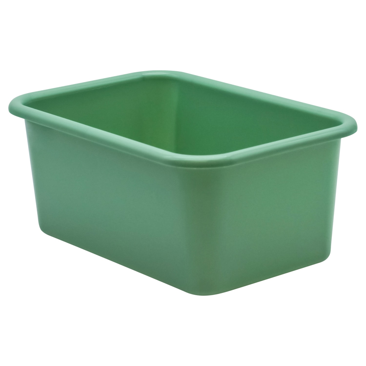 Teacher Created Resources Small Plastic Storage Bins, 5inH x 11-3/8inW x 7-3/4inD, Eucalyptus Green, Pack Of 6 Bins - Image 3
