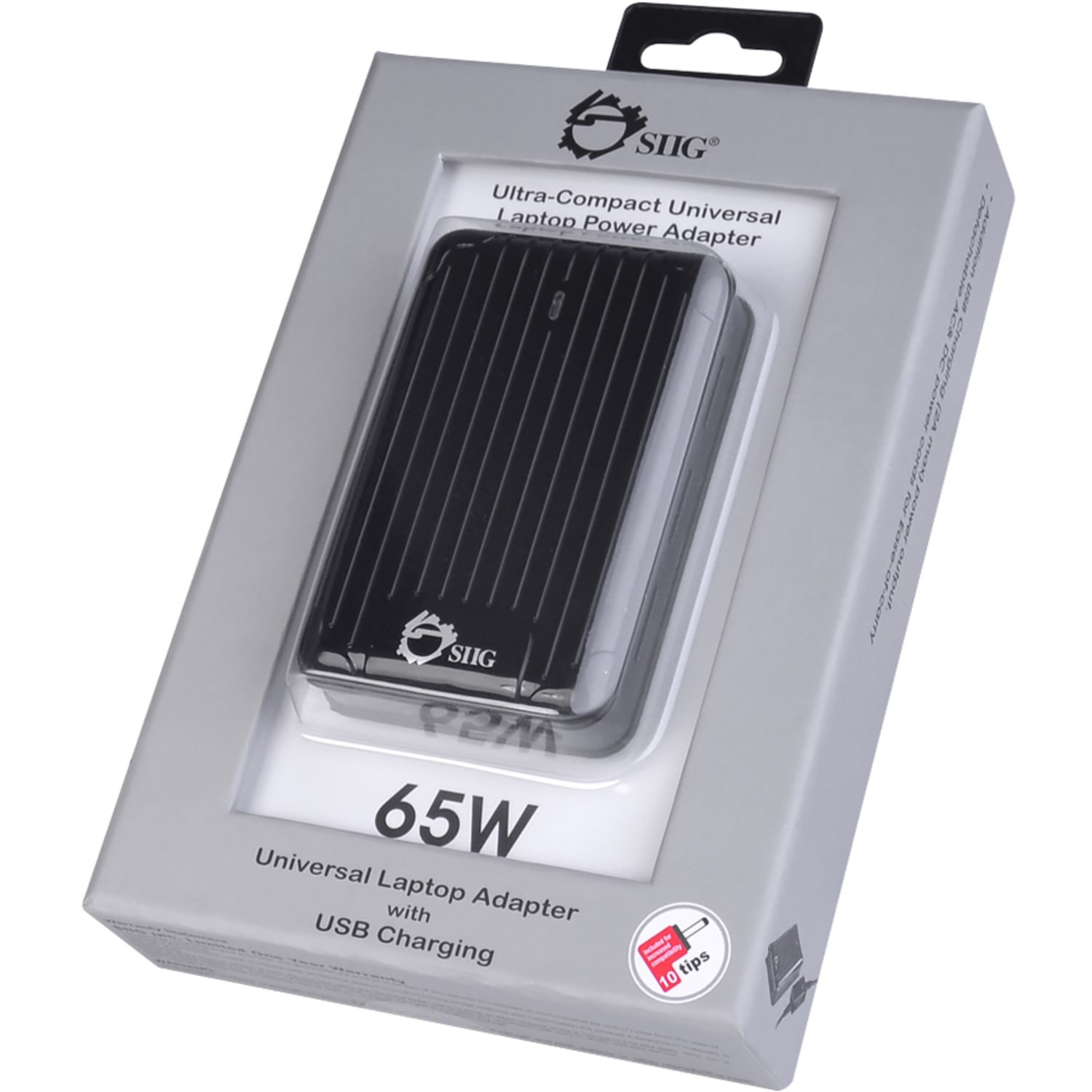 SIIG Ultra-Compact Universal Laptop Power Adapter - 65W - 65 W - 120 V AC, 230 V AC Input - 5 V DC, 18.5 V DC, 19 V DC, 19.5 V DC, 20 V DC Output - Image 4