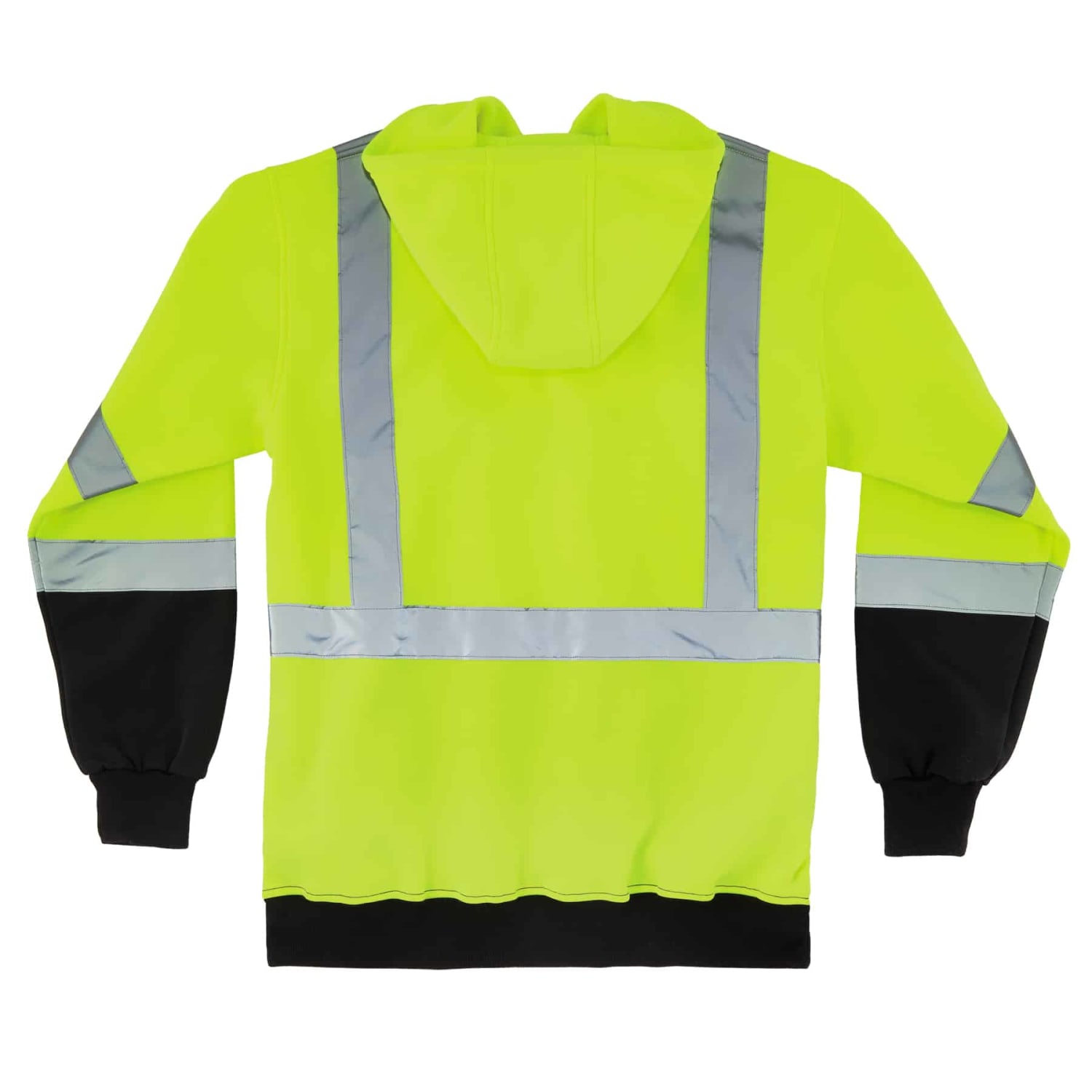 Ergodyne GloWear 8372 Class 3 Hi-Vis Zip-Up Hoodie, 4X, Black/Lime - Image 3