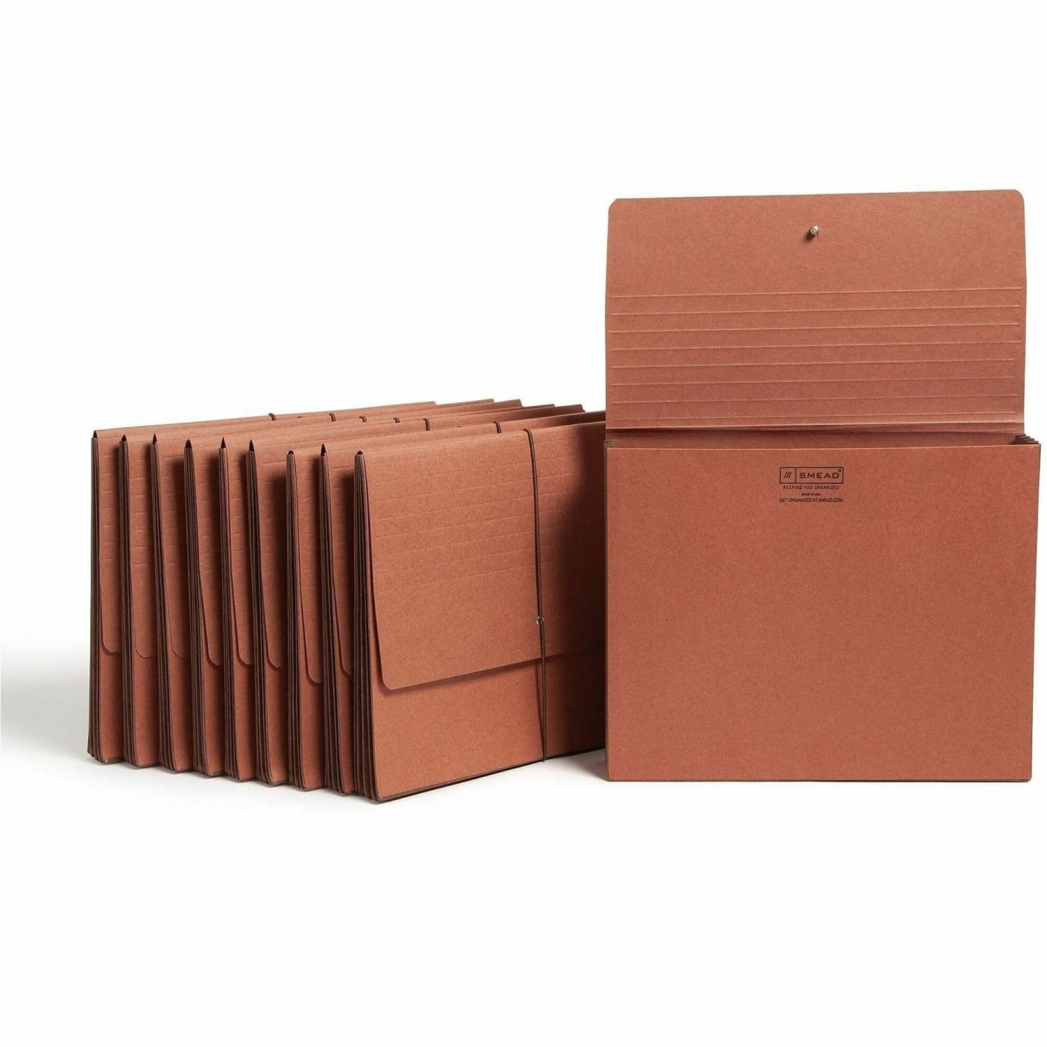 Smead Redrope Expanding Wallets With Elastic, Letter Size, 3 1/2in Expansion, 30% Recycled, Redrope, Pack Of 10 - Image 3