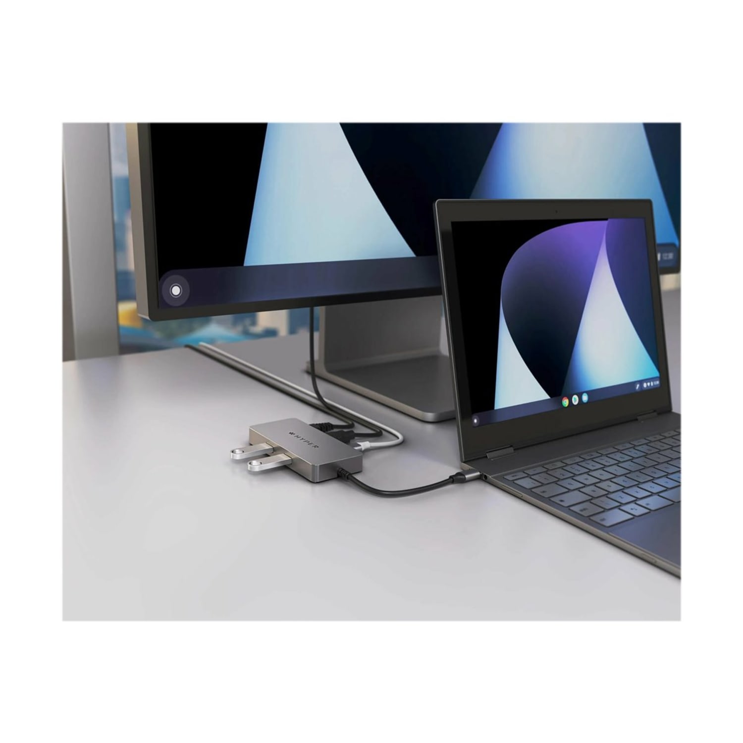 HyperDrive 5 Port USB C Hub, 11/16inH x 2inW x 4 3/8inD, Gray, HDMB2 - Image 4