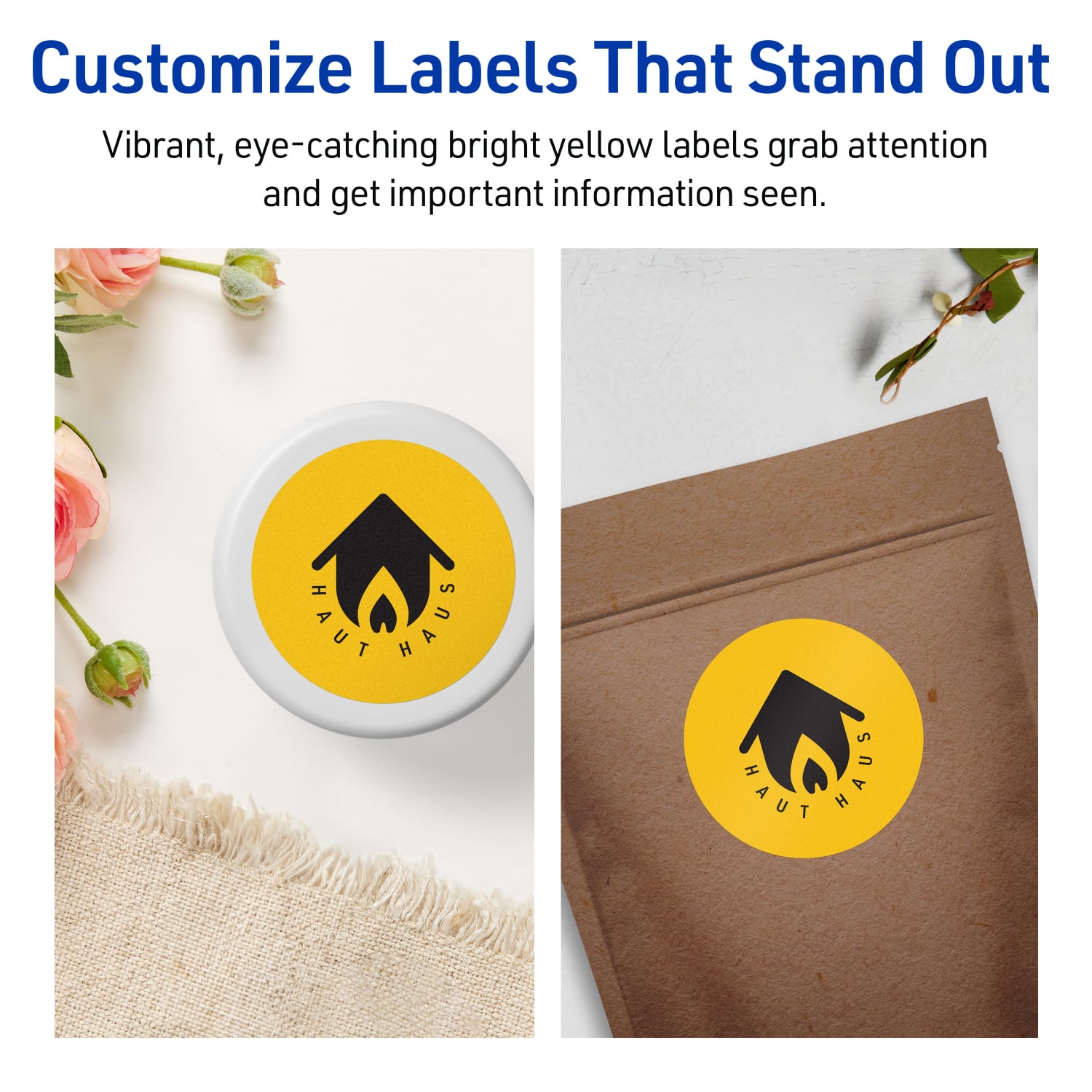 Avery Print-To-The-Edge Labels With Sure Feed Technology And Easy Peel Label Feature, 94513-BYP80, Round, 3in, Matte Bright Yellow, Pack of 480 - Image 4