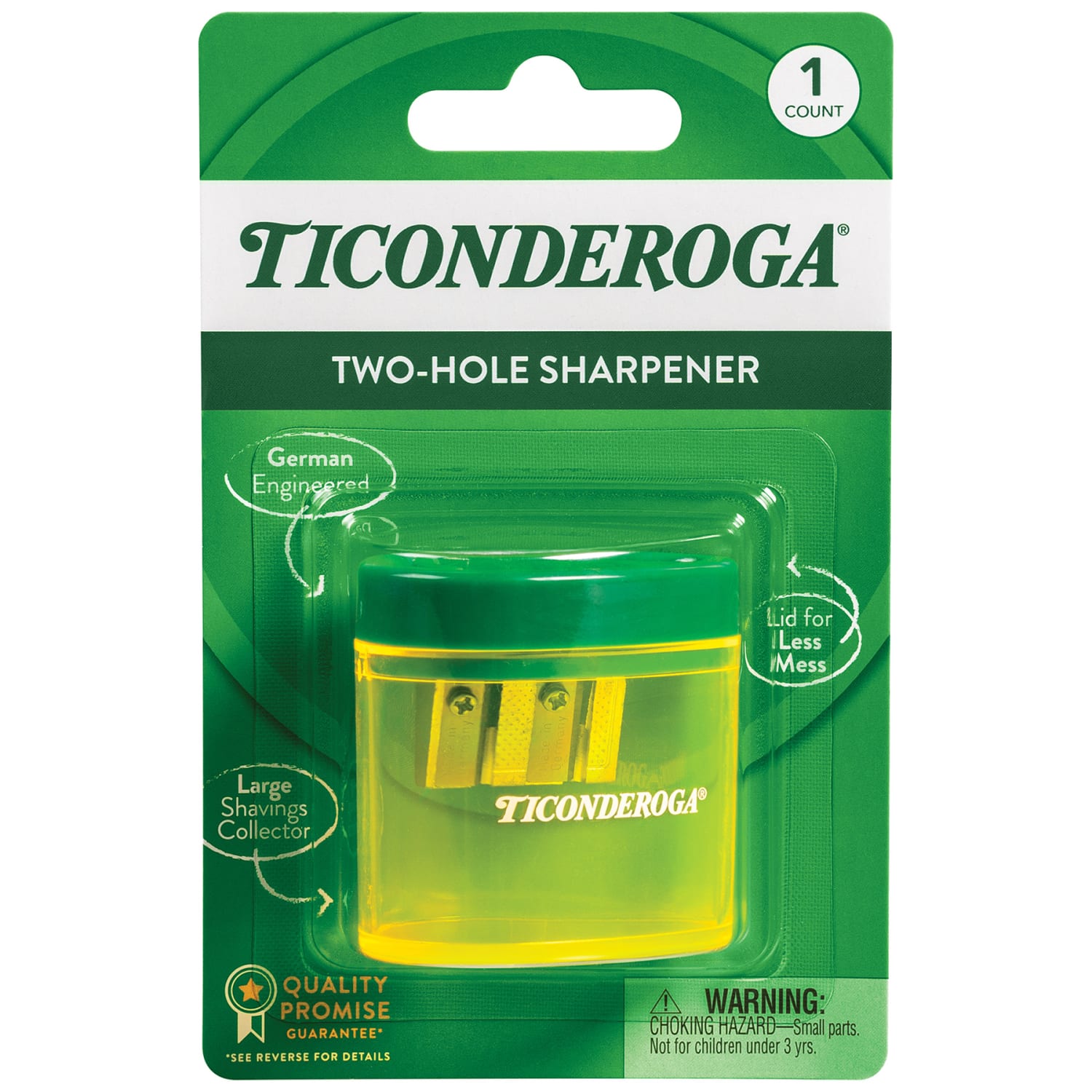 Ticonderoga 2-Hole Pencil Sharpeners, Green/Yellow, Pack Of 6 Sharpeners - Image 4