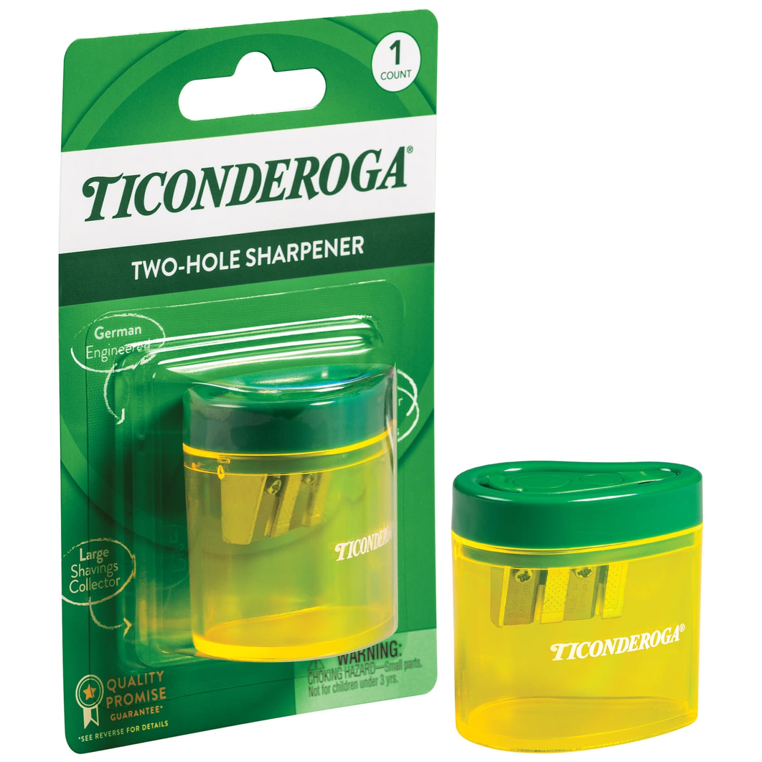 Ticonderoga 2-Hole Pencil Sharpeners, Green/Yellow, Pack Of 6 Sharpeners - Image 5