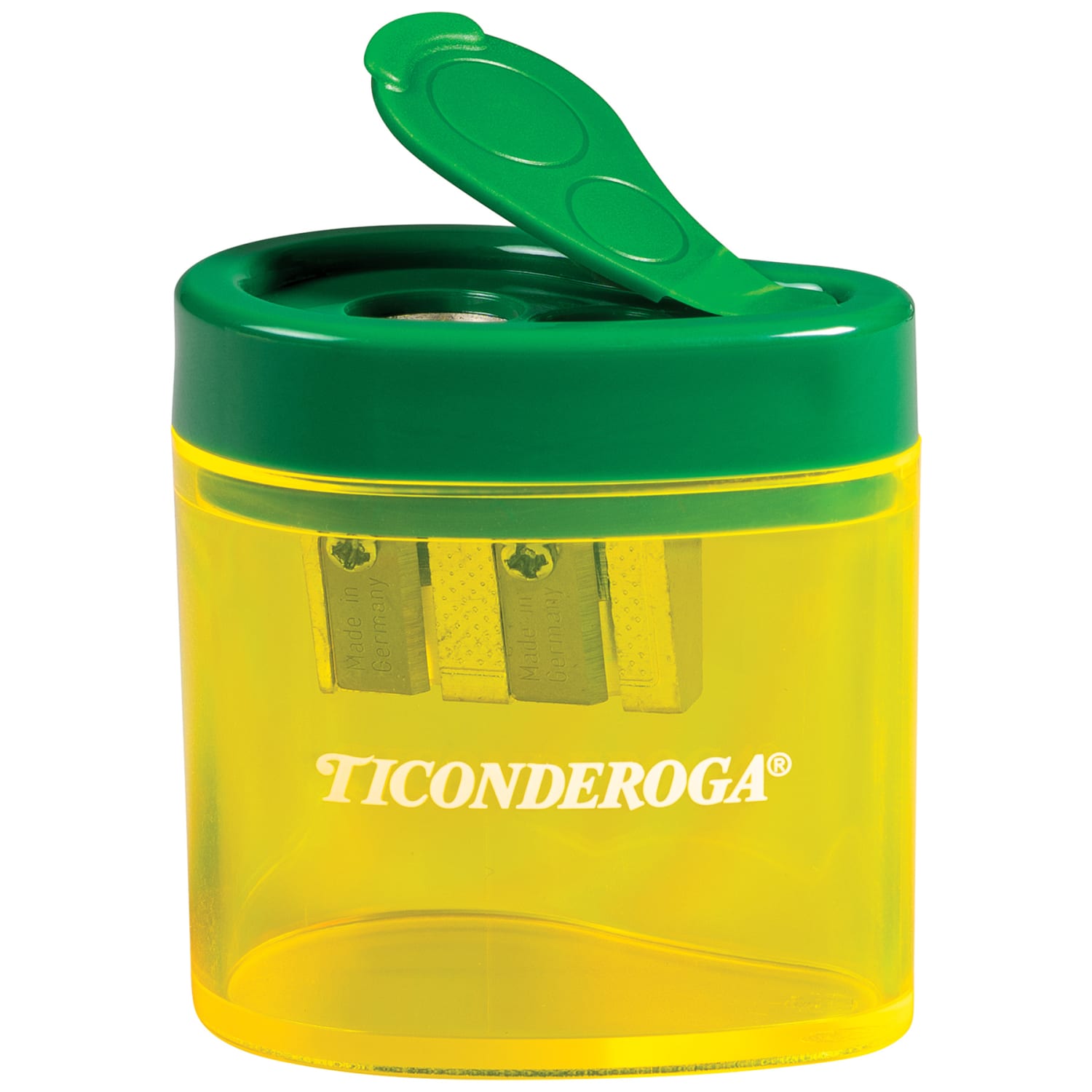 Ticonderoga 2-Hole Pencil Sharpeners, Green/Yellow, Pack Of 6 Sharpeners - Image 6
