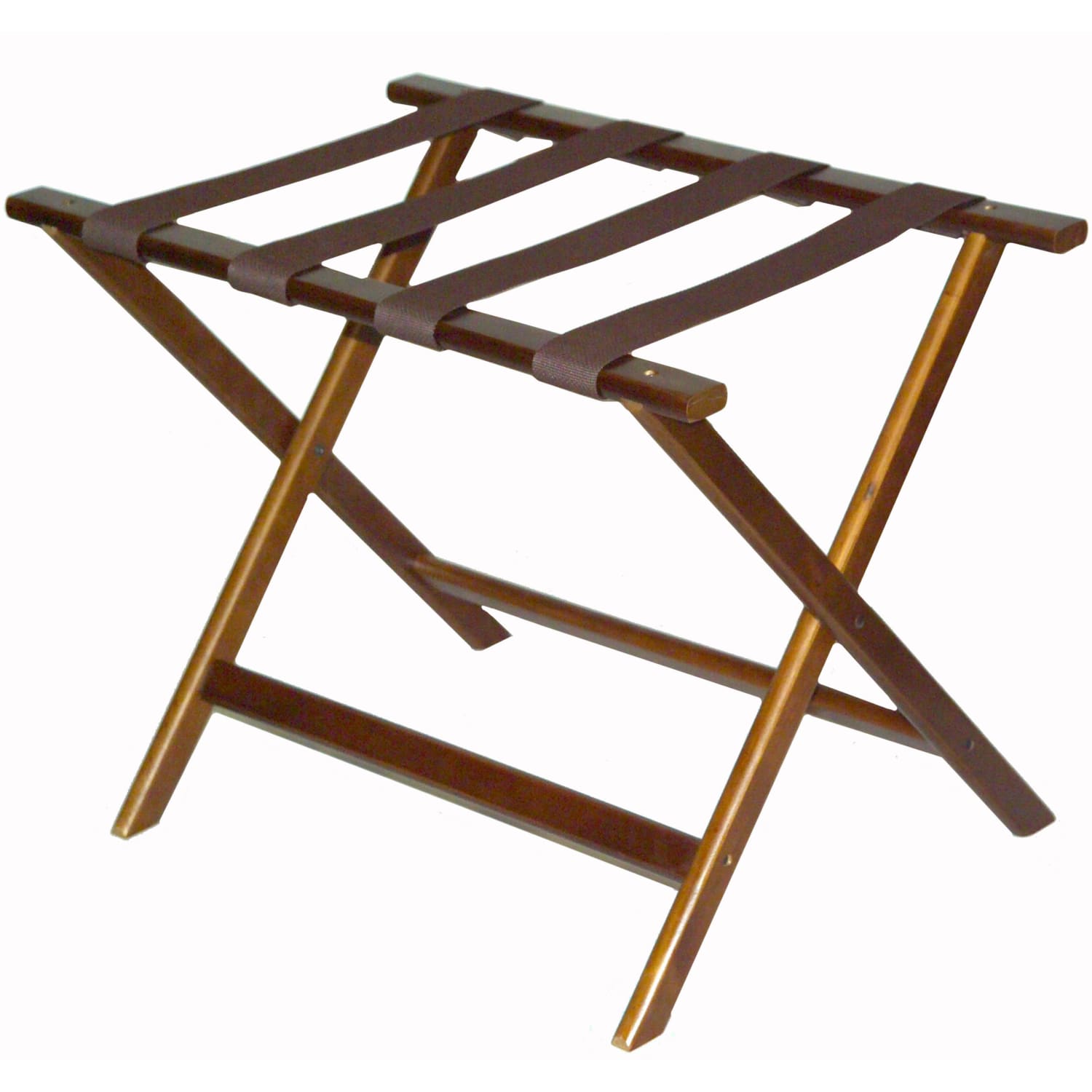 CSL Economy Wood Luggage Racks, 19-1/2inH x 26inW x 17inD, Dark/Brown, Pack Of 6 Racks