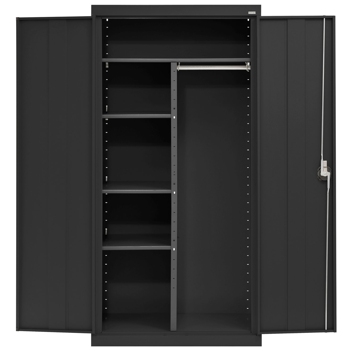 Sandusky Elite Series 36inW Heavy-Duty Assembled Combination Storage Cabinet, Black