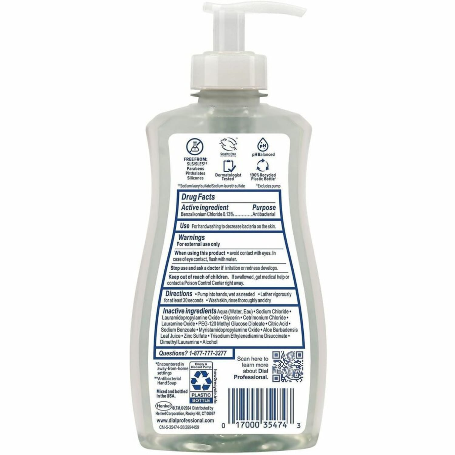 Dial Professional Scent-Free Sensitive Antibac. Hand Soap, 35476 - Image 3