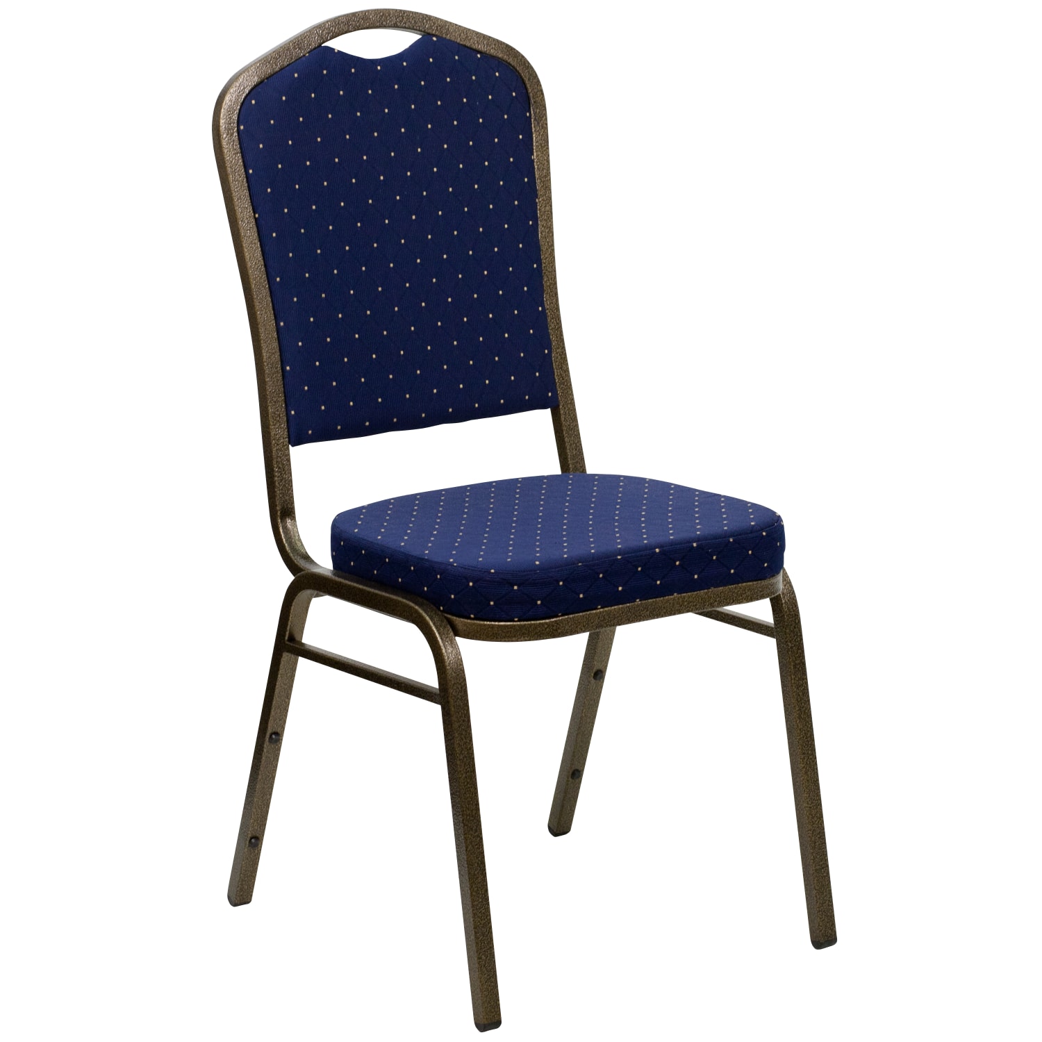 Flash Furniture HERCULES Series Crown Back Stacking Banquet Chair, Navy Blue Dot/Goldvein - Image 3