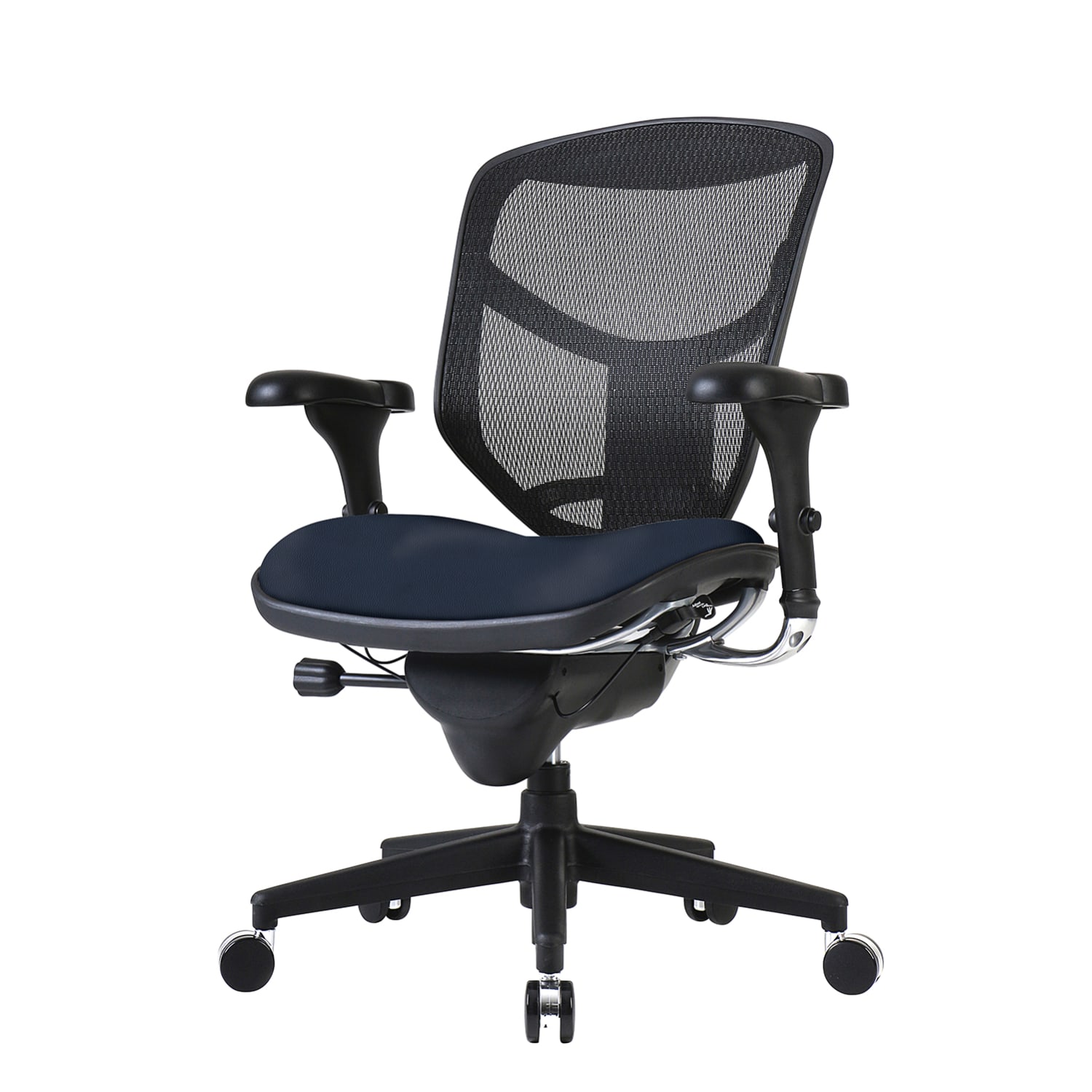 WorkPro Quantum 9000 Series Ergonomic Mesh/Antimicrobial Vinyl Mid-Back Chair, Black/Navy, BIFMA Compliant - Image 4