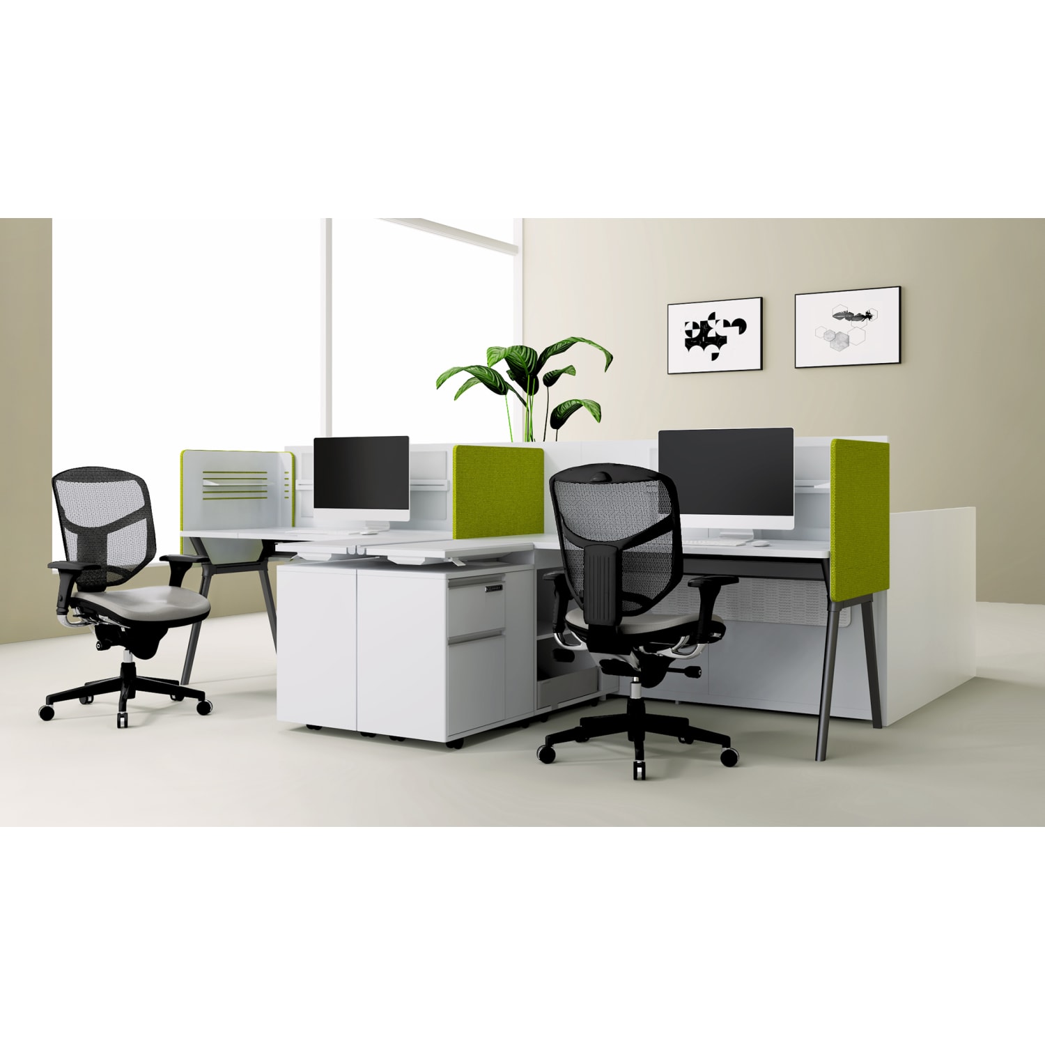 WorkPro Quantum 9000 Series Ergonomic Mesh/Antimicrobial Vinyl Mid-Back Chair, Black/Navy, BIFMA Compliant - Image 6