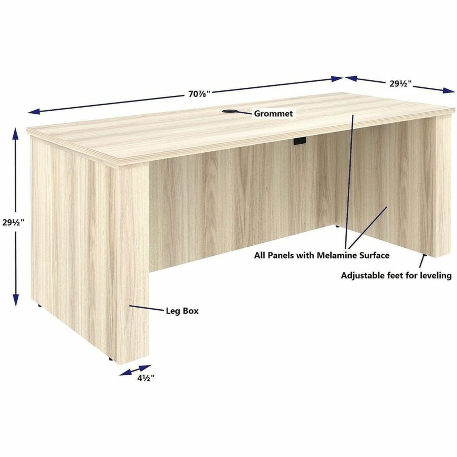 Lorell Essentials 72in Sit-to-Stand Desk Shell, 66307 - Image 6