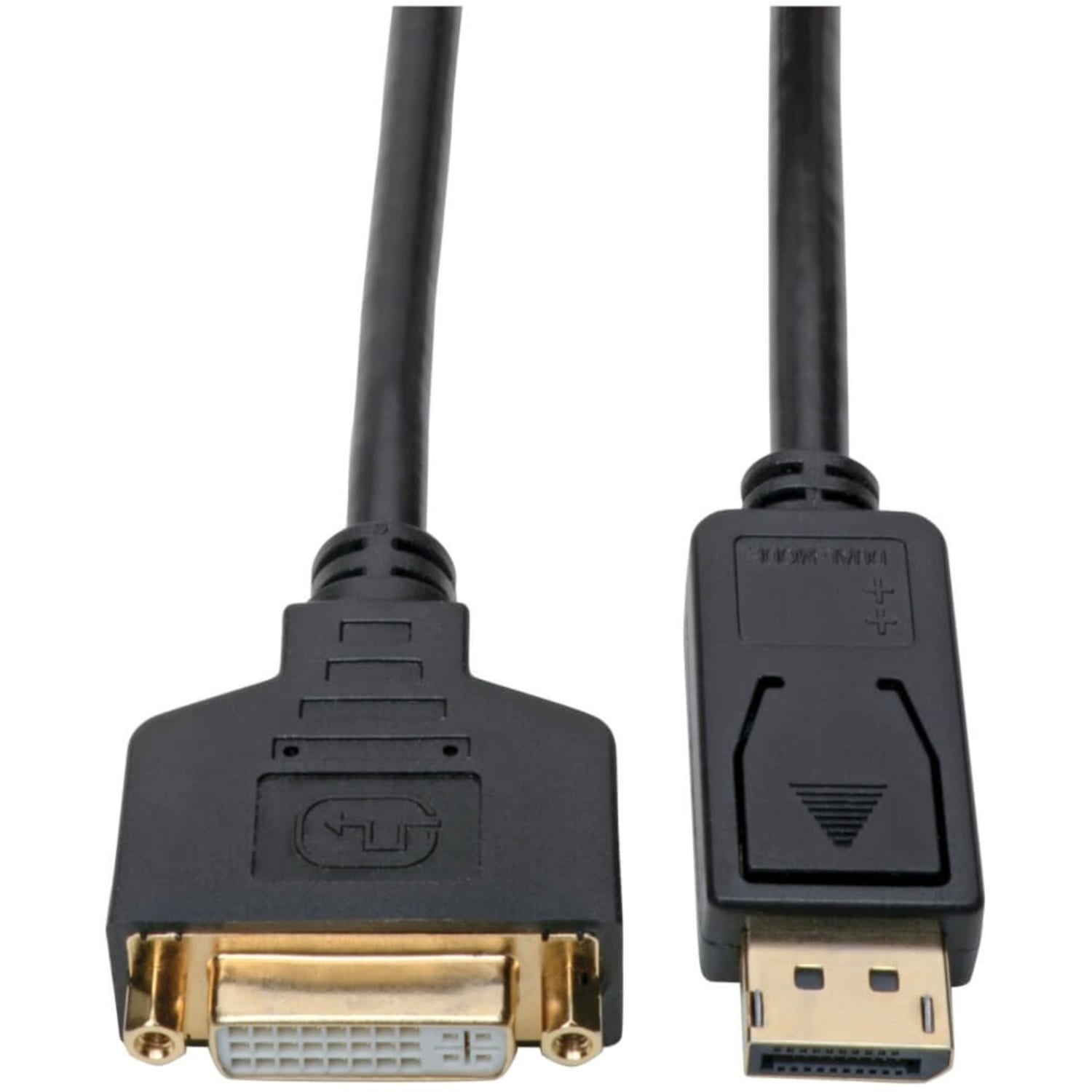 Eaton Tripp Lite Series DisplayPort to DVI Adapter Video Converter, Black (M/F), 1 ft. (0.31 m) - 1 ft DisplayPort/DVI-I Video Cable  - P134001GC
