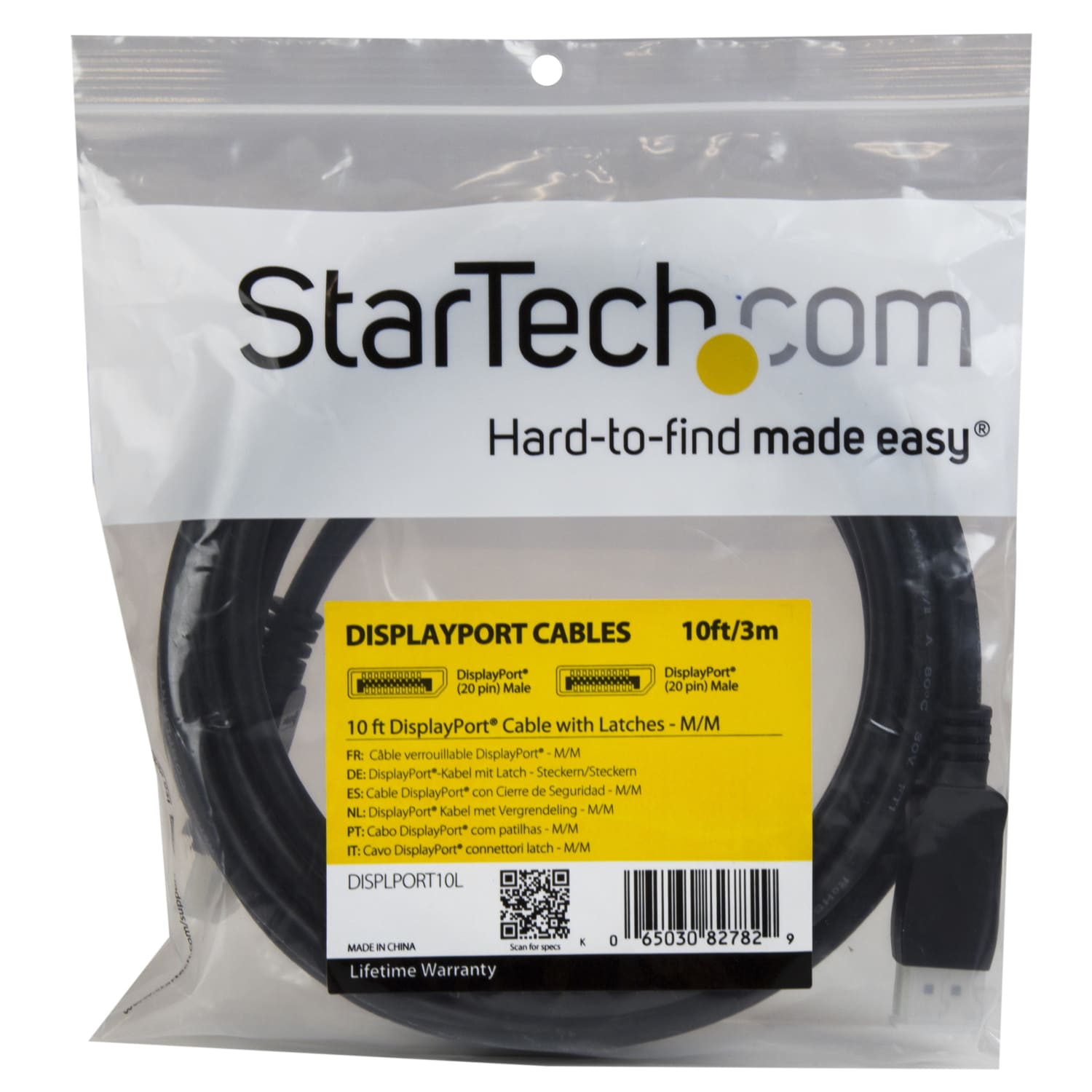 StarTech.com Certified DisplayPort 1.2 Cable With Latches, 10ft - Image 4