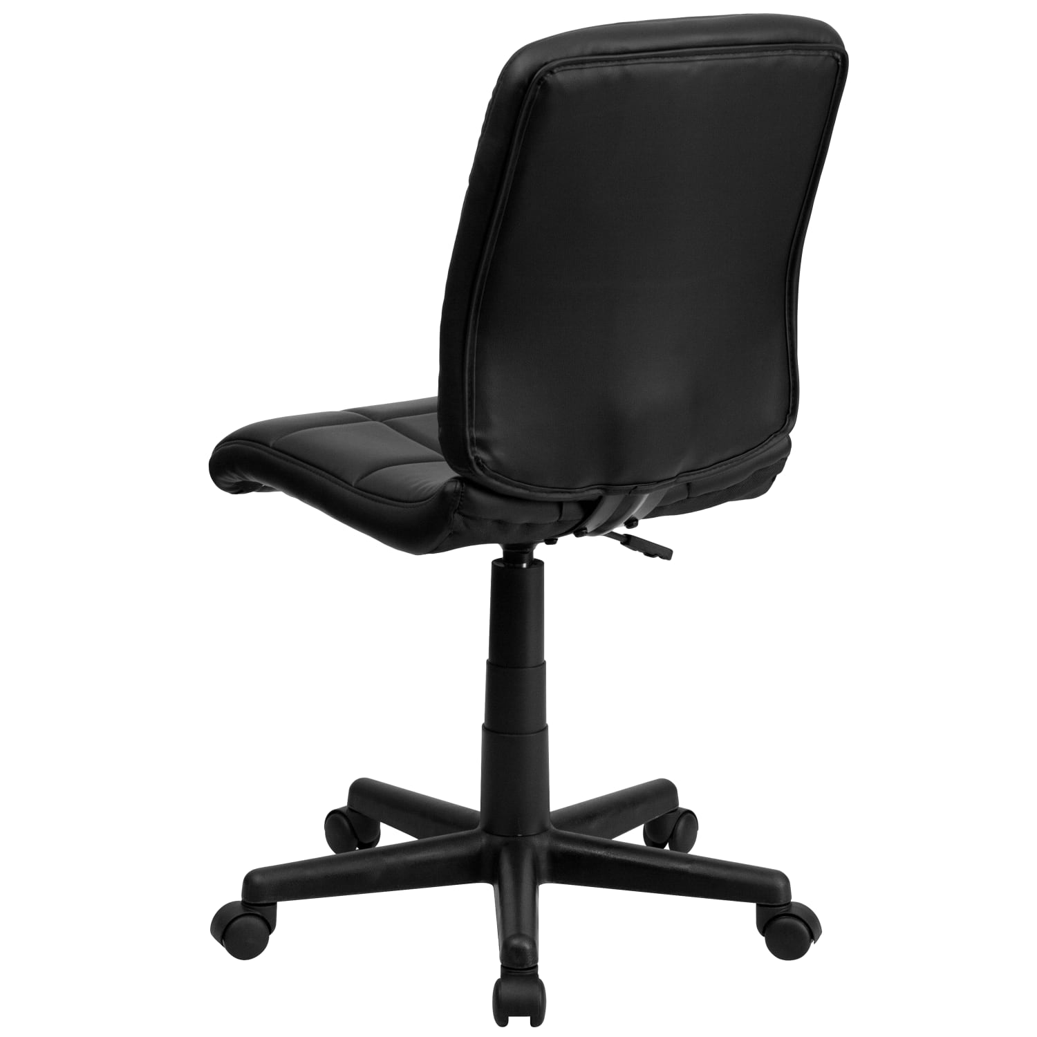 Flash Furniture Quilted Vinyl Mid Back Swivel Task Chair Armless  Black PopularChairscom