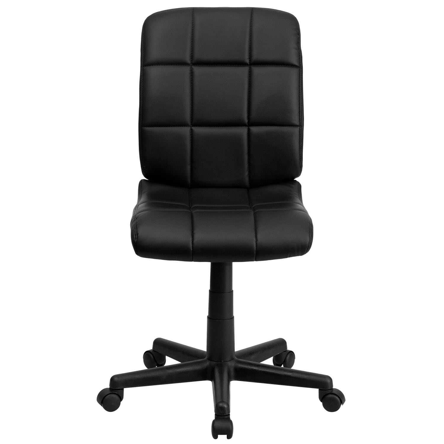 Flash Furniture Quilted Vinyl Mid Back Swivel Task Chair Armless  Black PopularChairscom