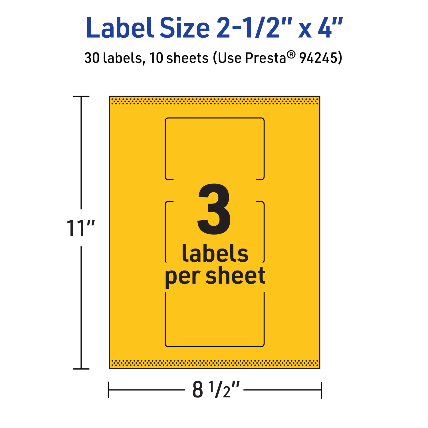 Avery Print-To-The-Edge Labels With Sure Feed Technology, 94245-BYP10, Rectangle, 2-1/2in x 4in, Matte Bright Yellow, Pack of 30 - Image 6