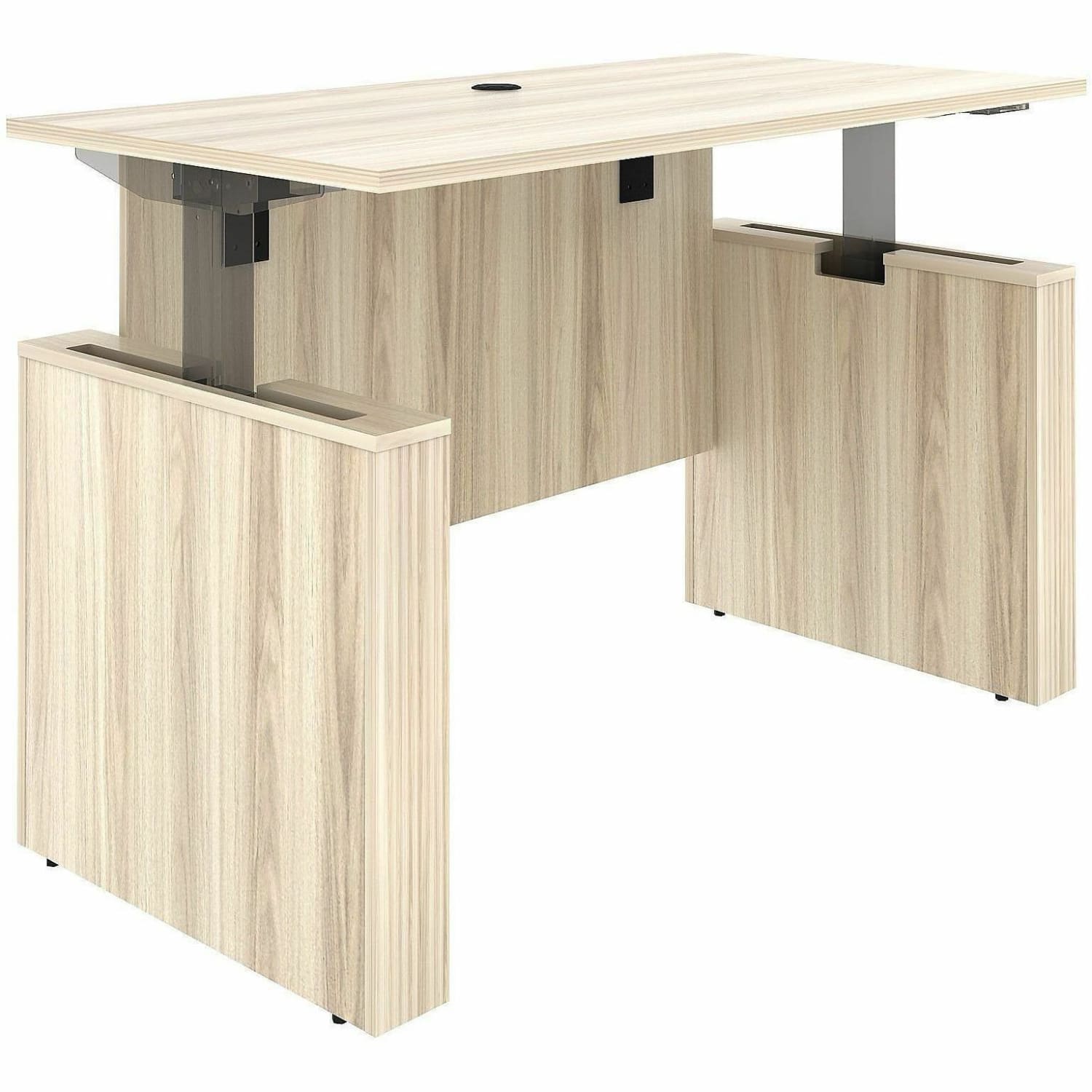 Lorell Essentials 60in Sit-to-Stand Desk Shell, 49inH x 60inW x 29inD, 1in Thick Top, Modern Elm - Image 4