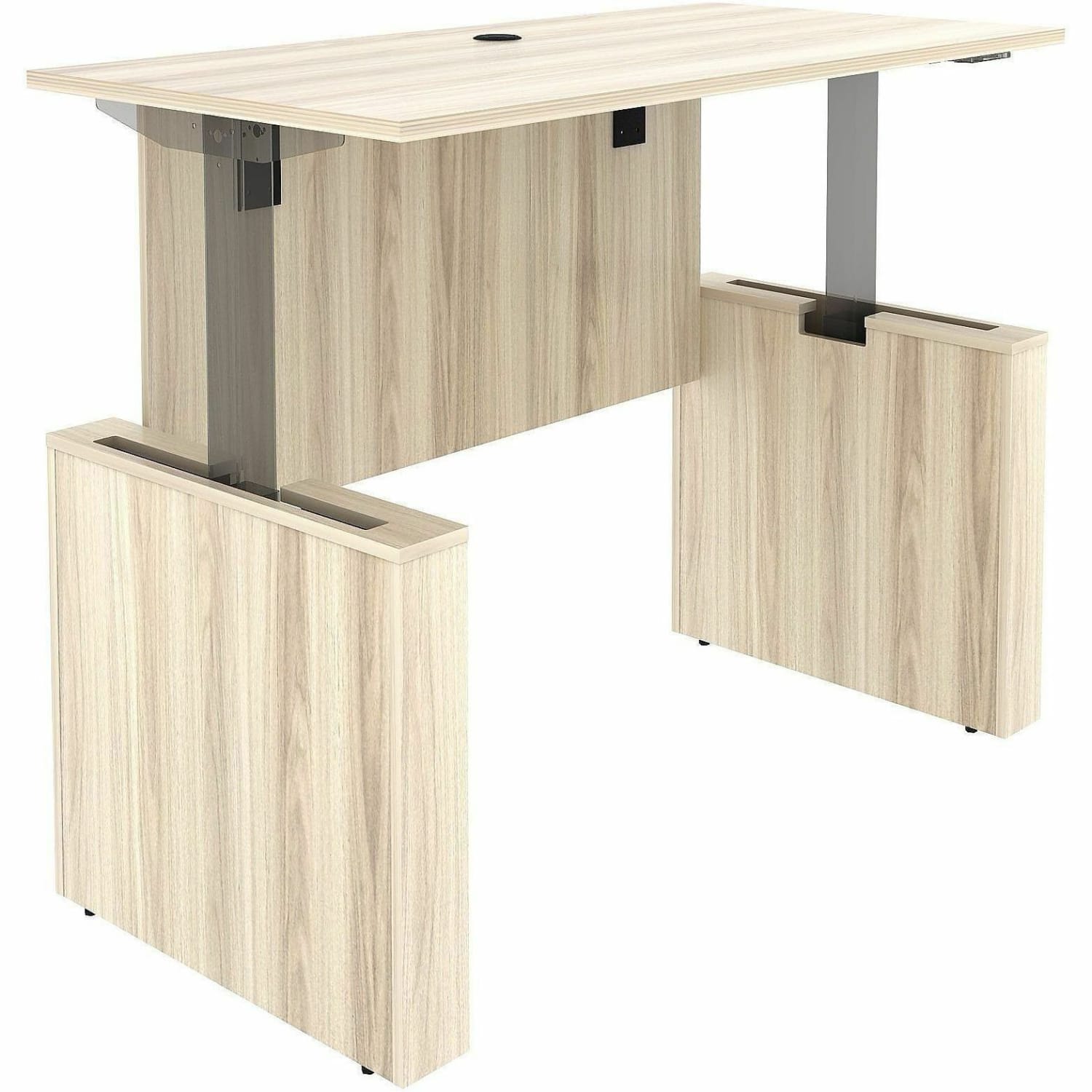 Lorell Essentials 60in Sit-to-Stand Desk Shell, 49inH x 60inW x 29inD, 1in Thick Top, Modern Elm - Image 5