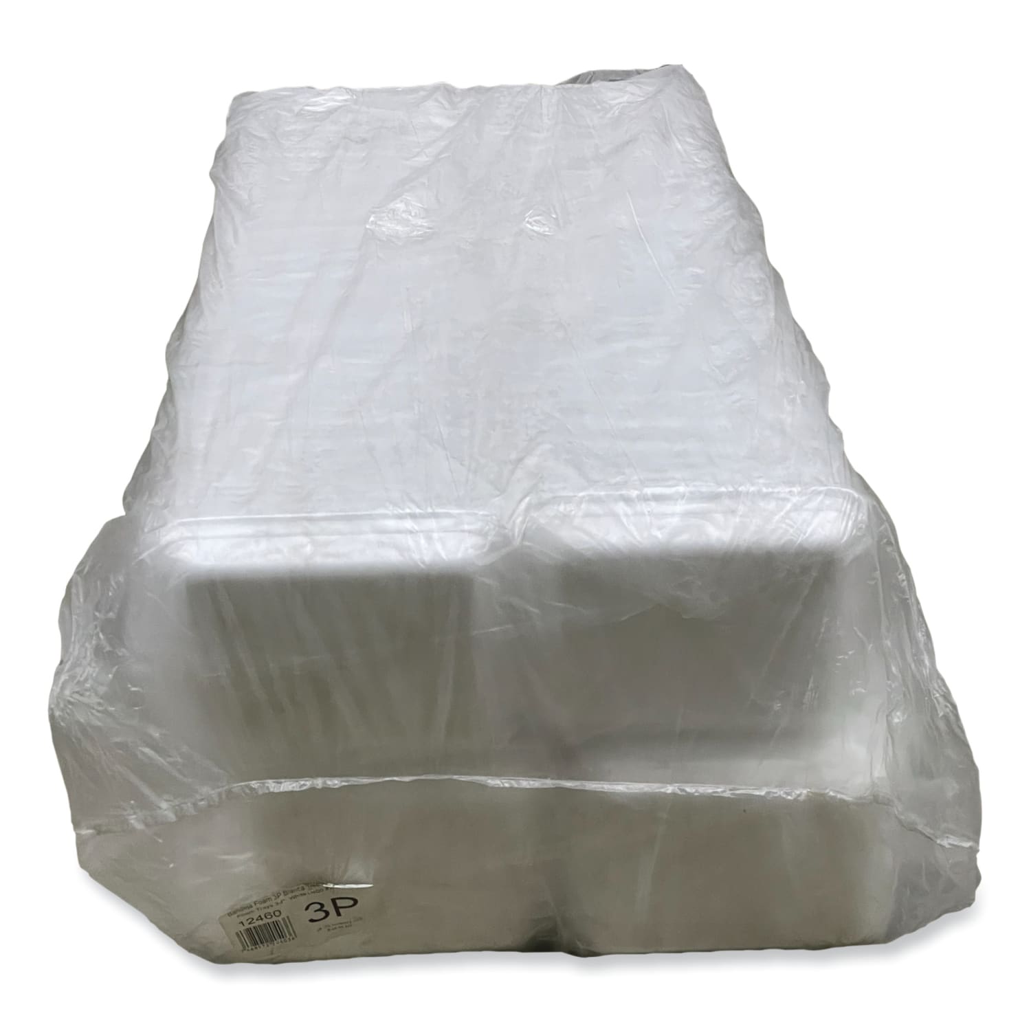 GEN Meat Trays, #3P, 1-1/8inH x 8-3/4inW x 6-5/8inD, White, Pack Of 400 Trays - Image 3