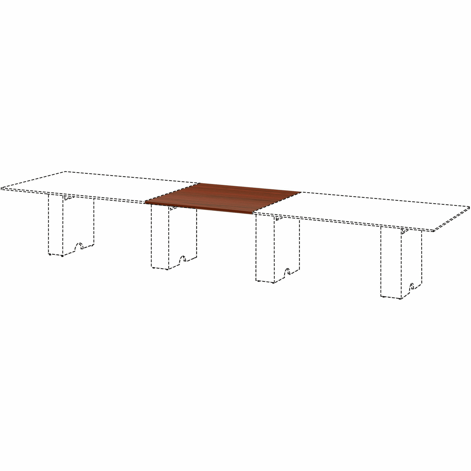 Lorell Essentials Modular Conference Table, 47inW x 47inL, Mahogany, 16340 - Image 4