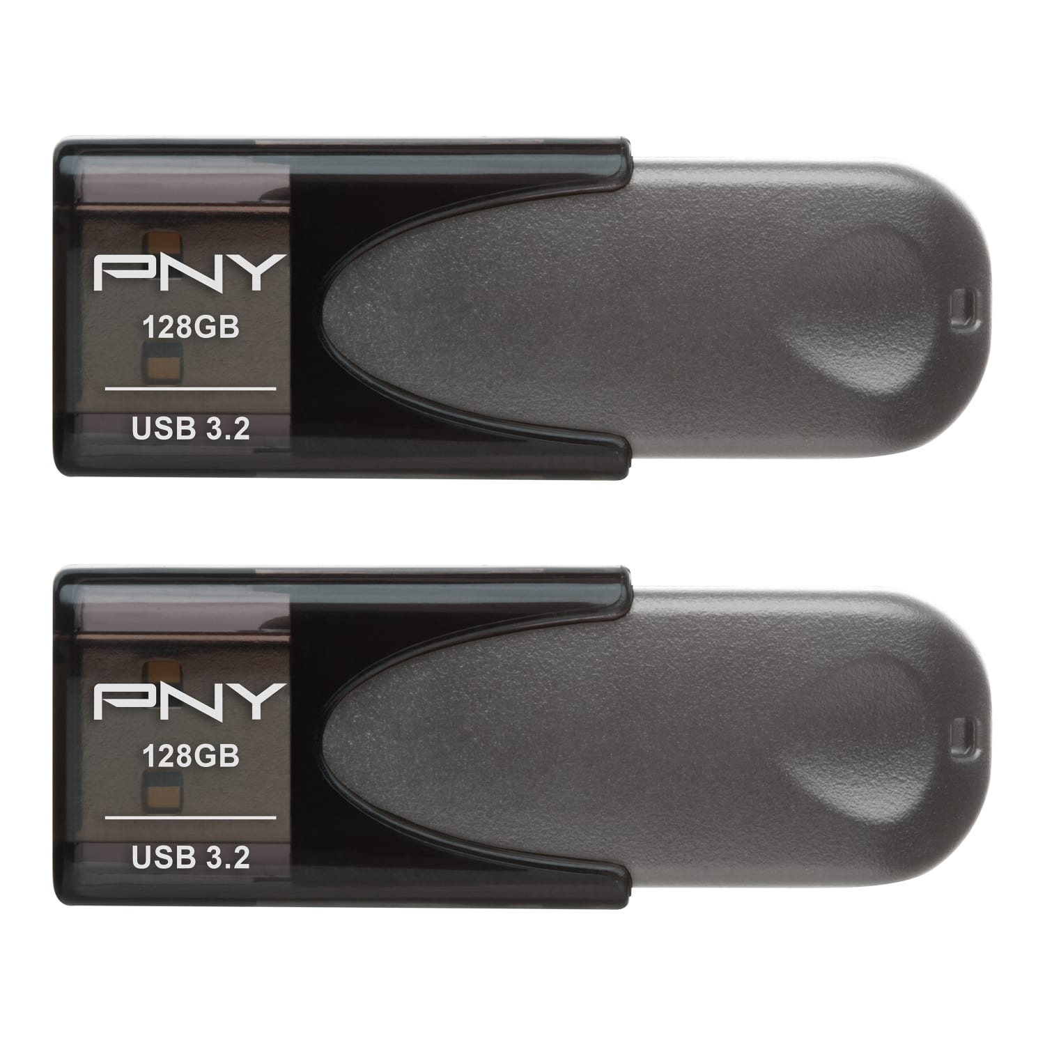PNY Elite Turbo Attache 4 USB 3.2 Flash Drives, 128 GB, Dark Gray, Pack Of 2 Flash Drives - Image 4