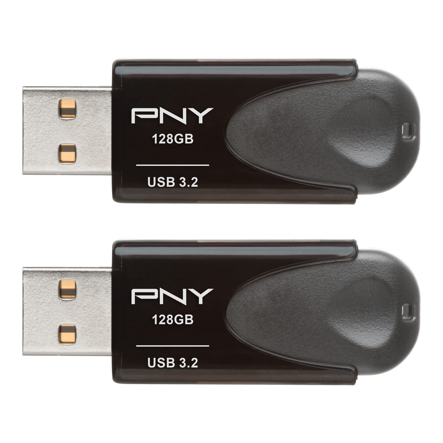PNY Elite Turbo Attache 4 USB 3.2 Flash Drives, 128 GB, Dark Gray, Pack Of 2 Flash Drives - Image 5
