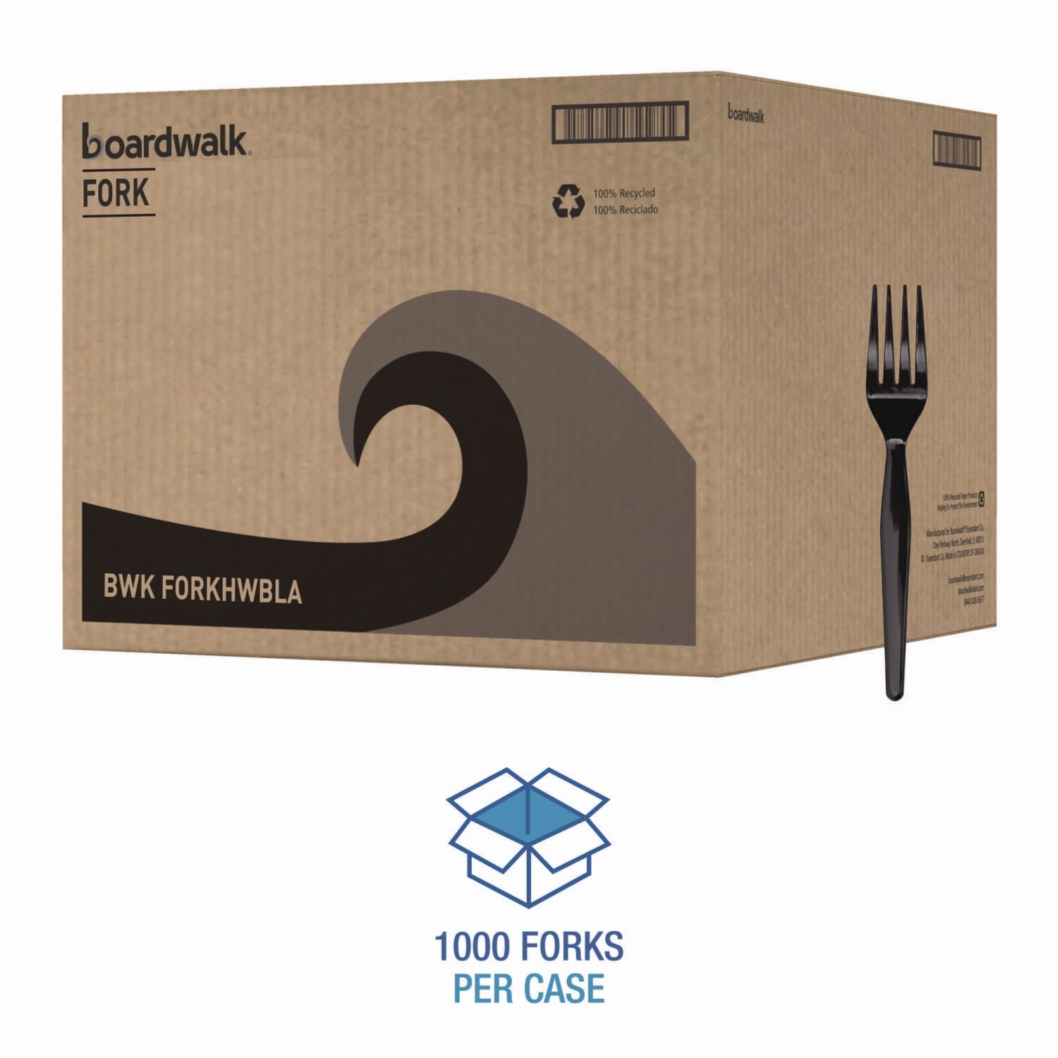 Boardwalk Heavyweight Polystyrene Cutlery, Fork, 6-3/4in, Black, Carton Of 1,000 Pieces - Image 5