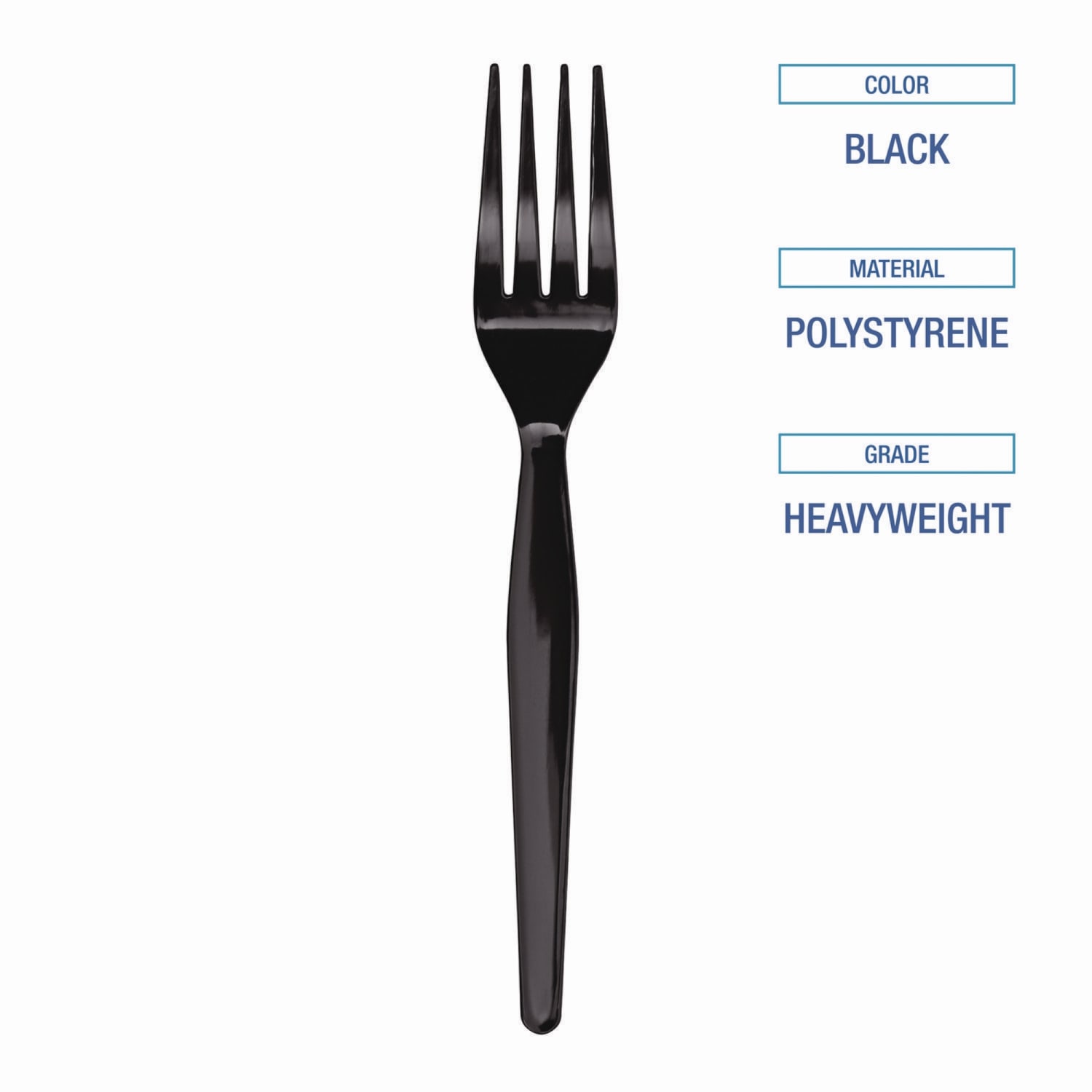 Boardwalk Heavyweight Polystyrene Cutlery, Fork, 6-3/4in, Black, Carton Of 1,000 Pieces - Image 6
