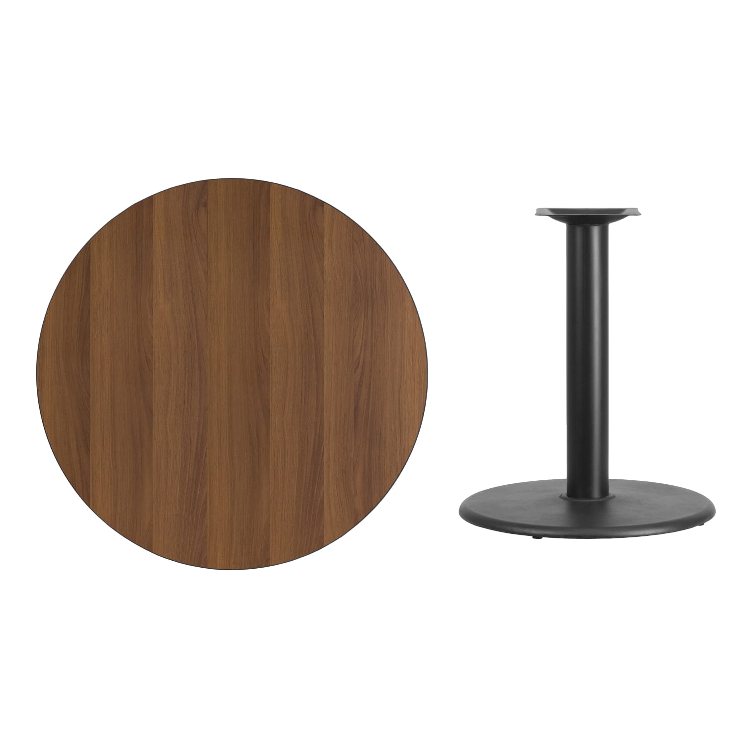 Flash Furniture Round Hospitality Table, 31-3/16inH x 36inW x 36inD, Walnut - Image 5