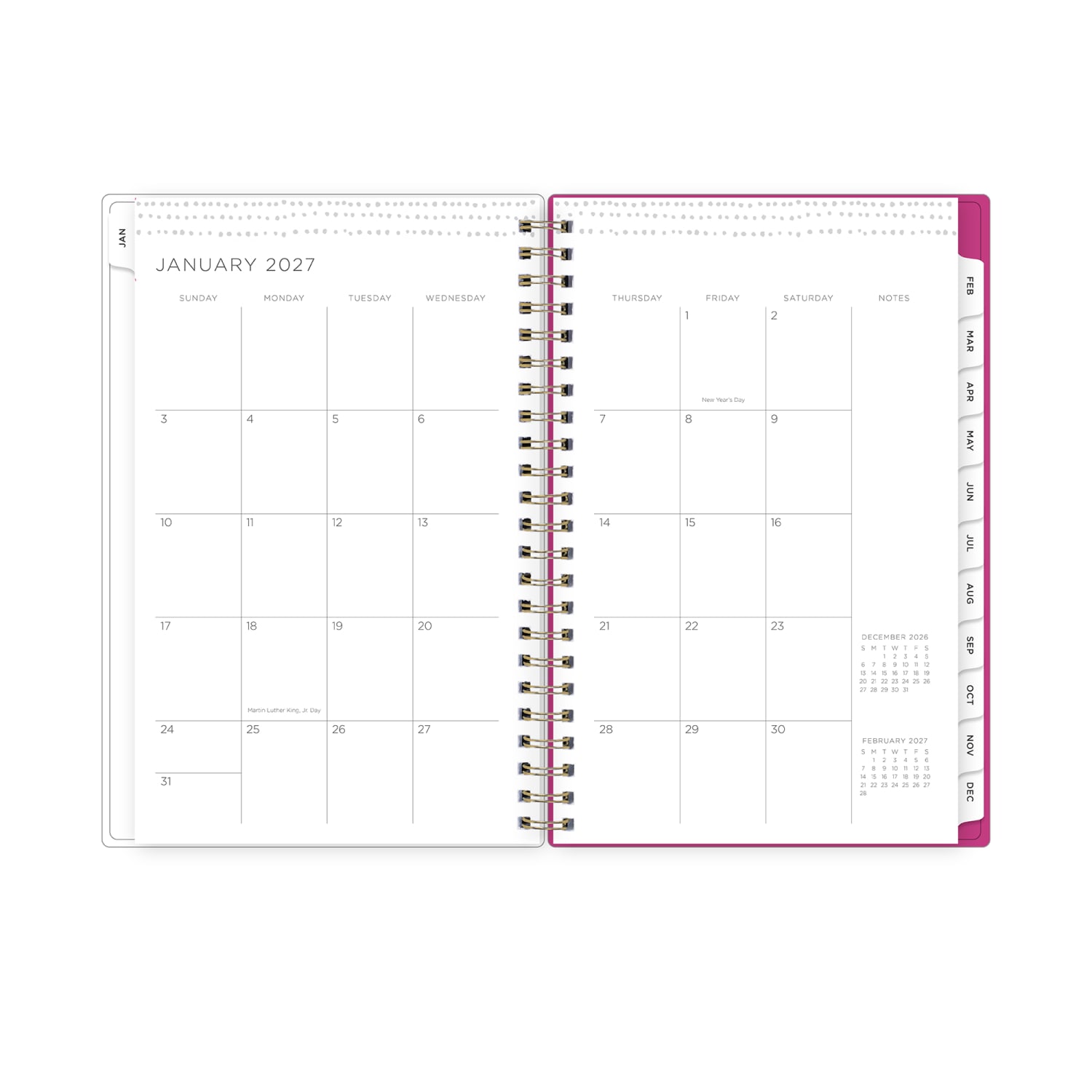 2027 Blue Sky Magenta Blooms Weekly/Monthly Planning Calendar, 5x8, 0%, PP, Jan-Dec, RY27 - Image 4
