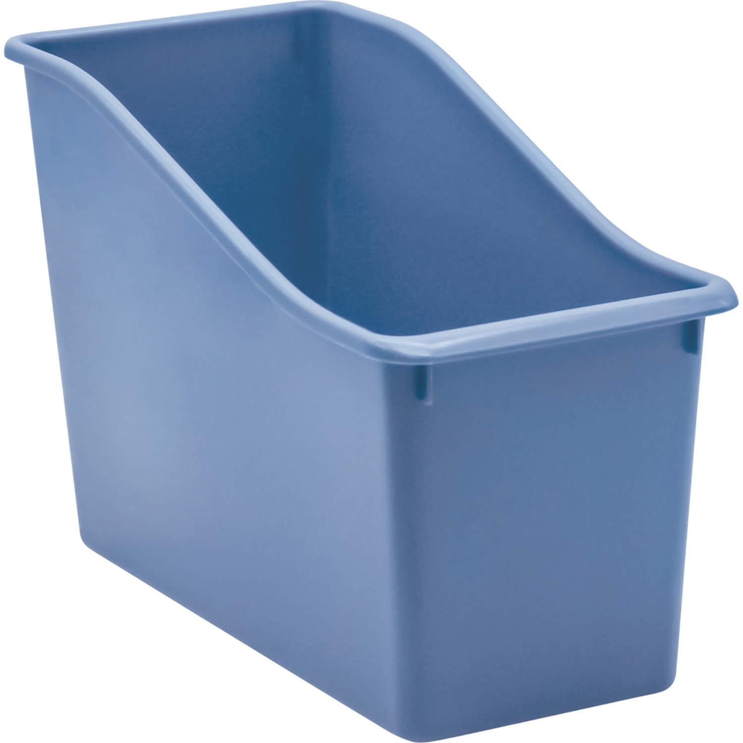 Teacher Created Resources Plastic Book Bins, 7-1/2inH x 11-3/8inW x 5-1/2inD, Slate Blue, Pack Of 6 Bins - Image 3