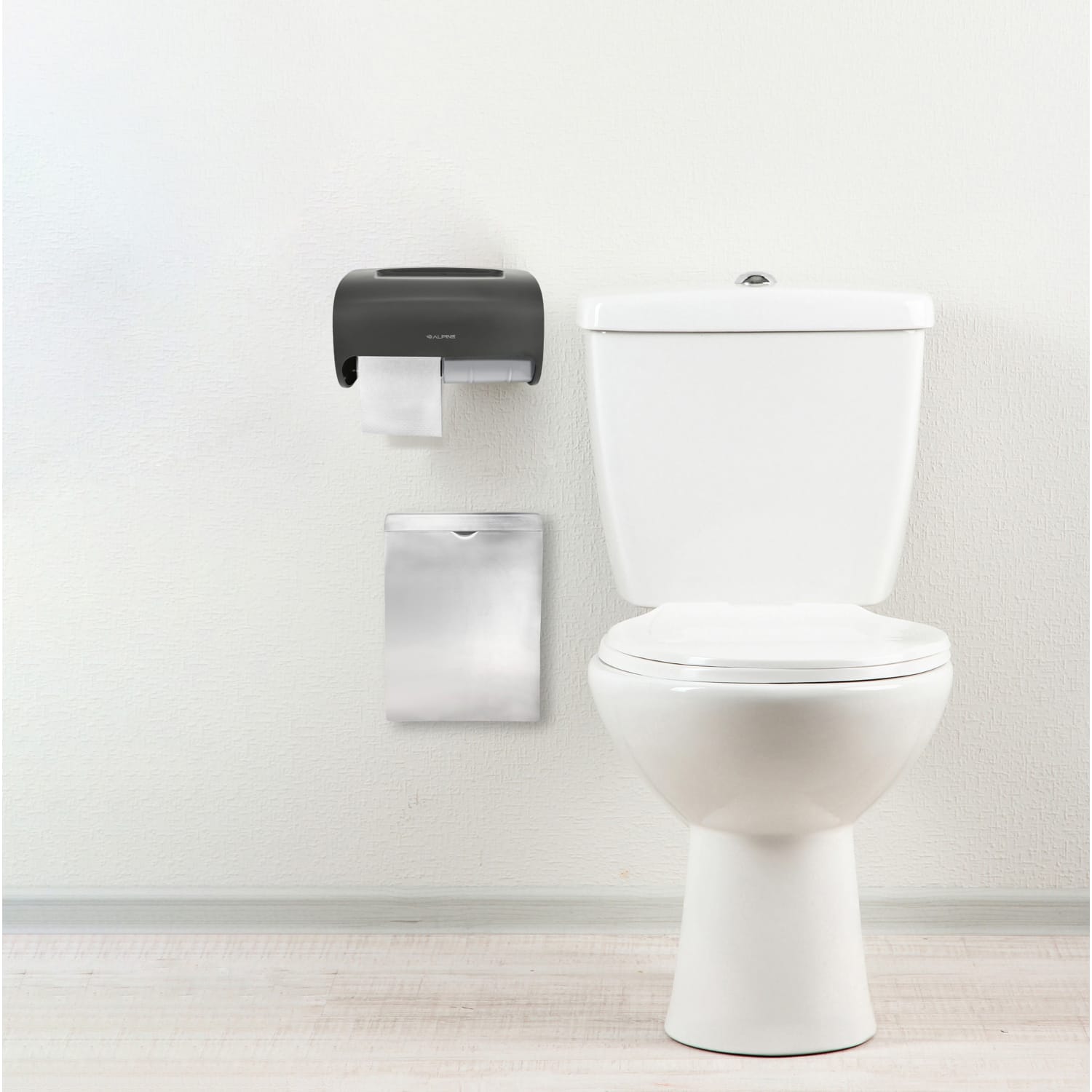 Alpine Double Roll Jumbo Toilet Paper Dispensers, 10-5/16inH x 6-5/16inW x 6-5/16inD, Gray, Pack Of 2 Dispensers - Image 6