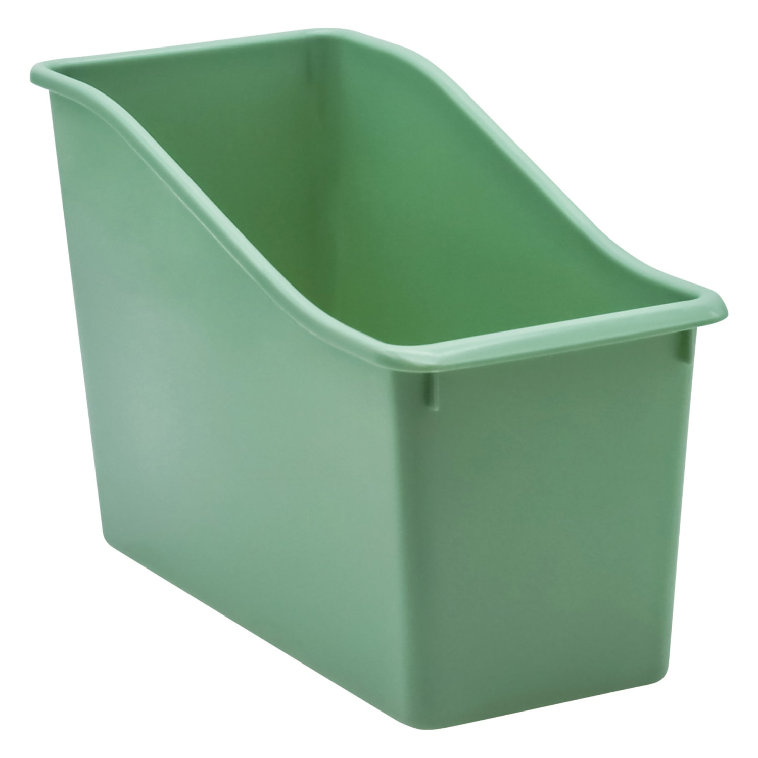 Teacher Created Resources Plastic Book Bins, 7-1/2inH x 11-3/8inW x 5-1/2inD, Eucalyptus Green, Pack Of 6 Bins - Image 3