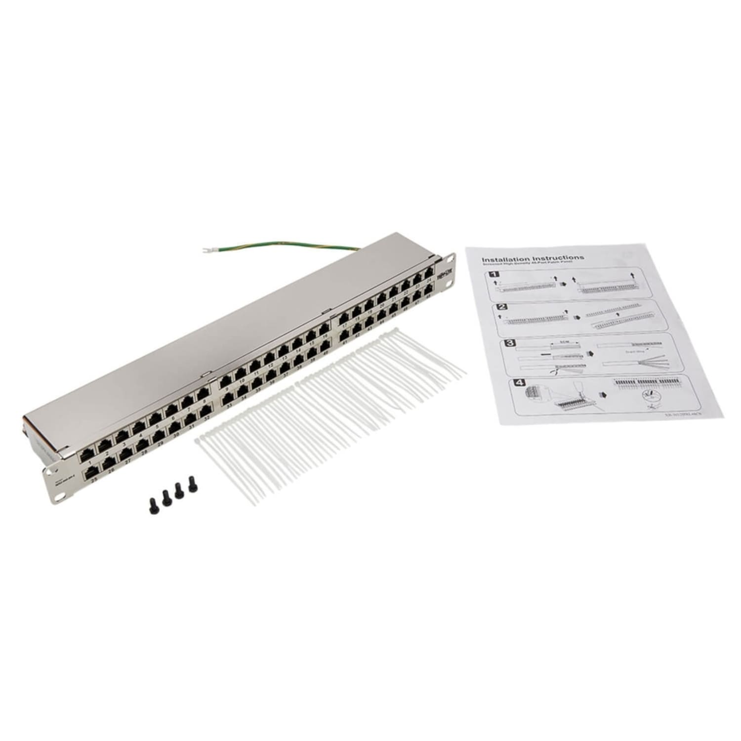 Eaton Tripp Lite Series Cat5e/Cat6 48-Port Patch Panel - Shielded, Krone IDC, 568A/B, RJ45 Ethernet, 1U Rac - N252048SHK - Image 6
