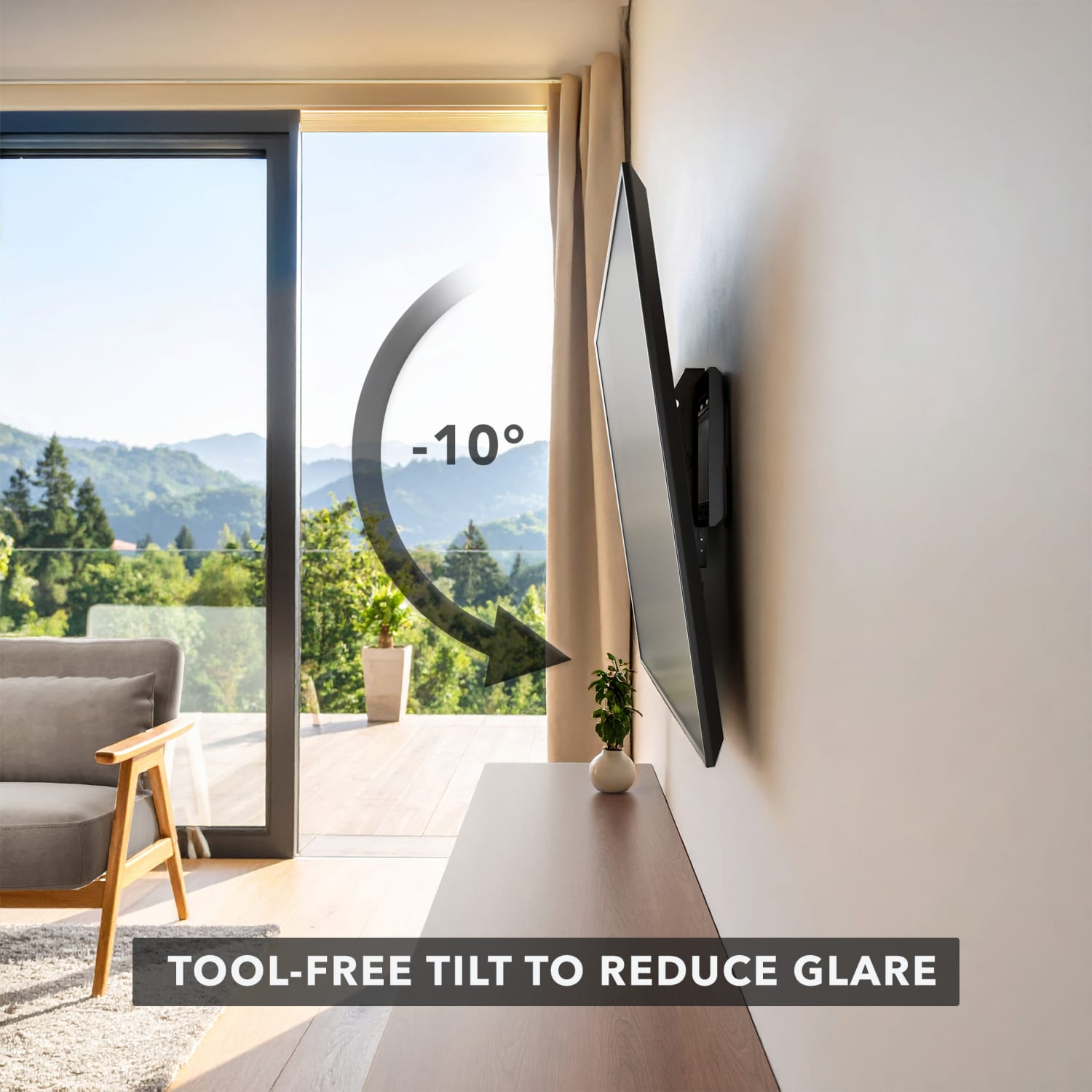 Mount-It! MI-1121M Slim TV Wall Mount, 5-7/16inH x 17inW x 2-15/16inD, Black - Image 6