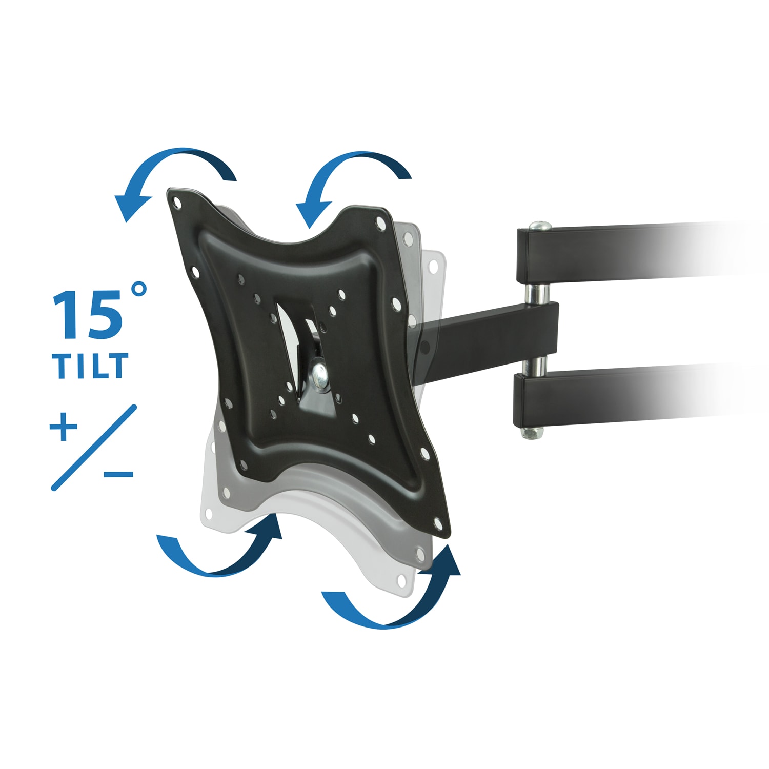 Mount-It! MI-2041L Full Motion TV Wall Mount, 9inH x 13inW x 3inD, Black - Image 3